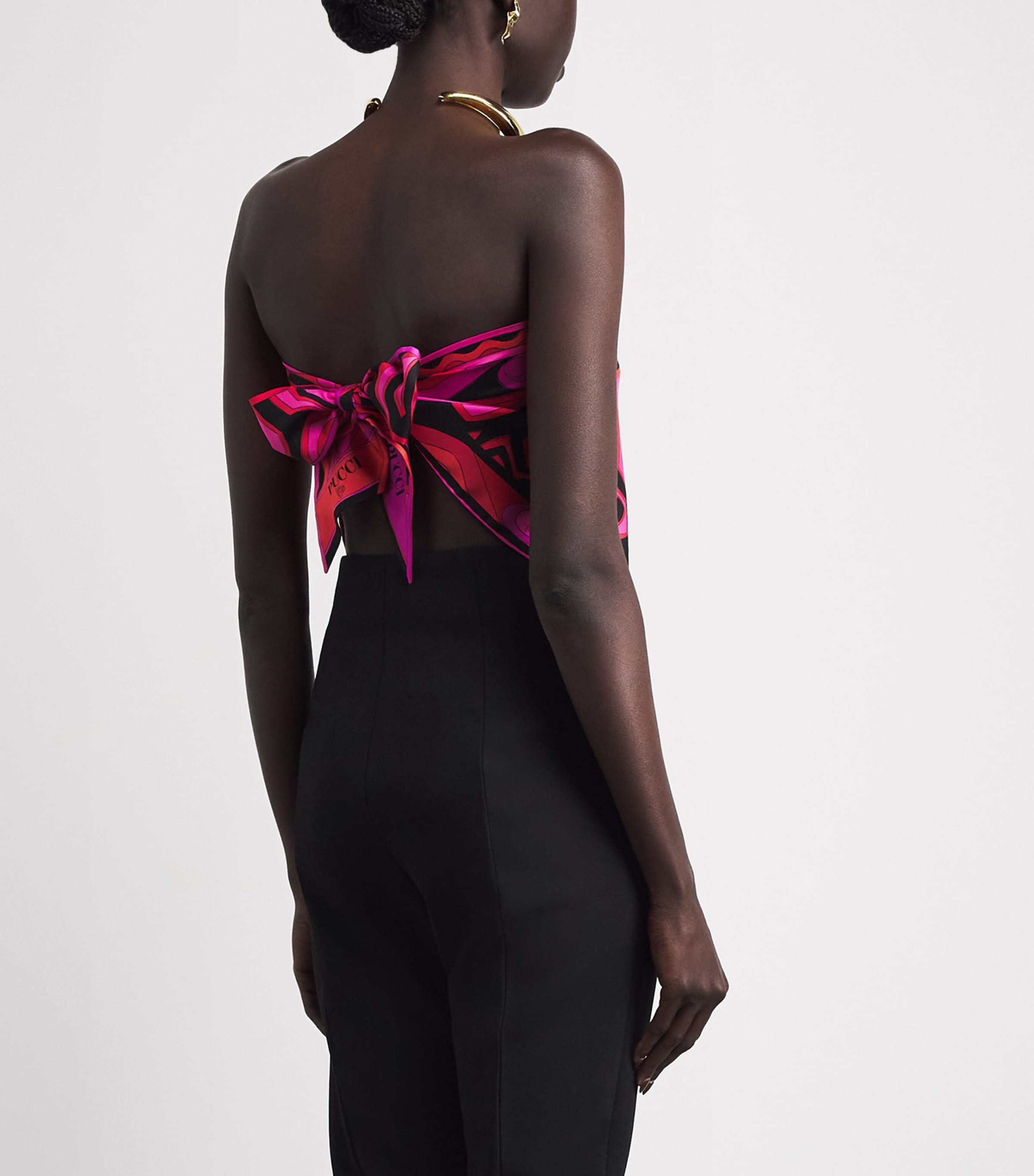 PUCCI Womens Silk Printed Bandeau Top Image 5