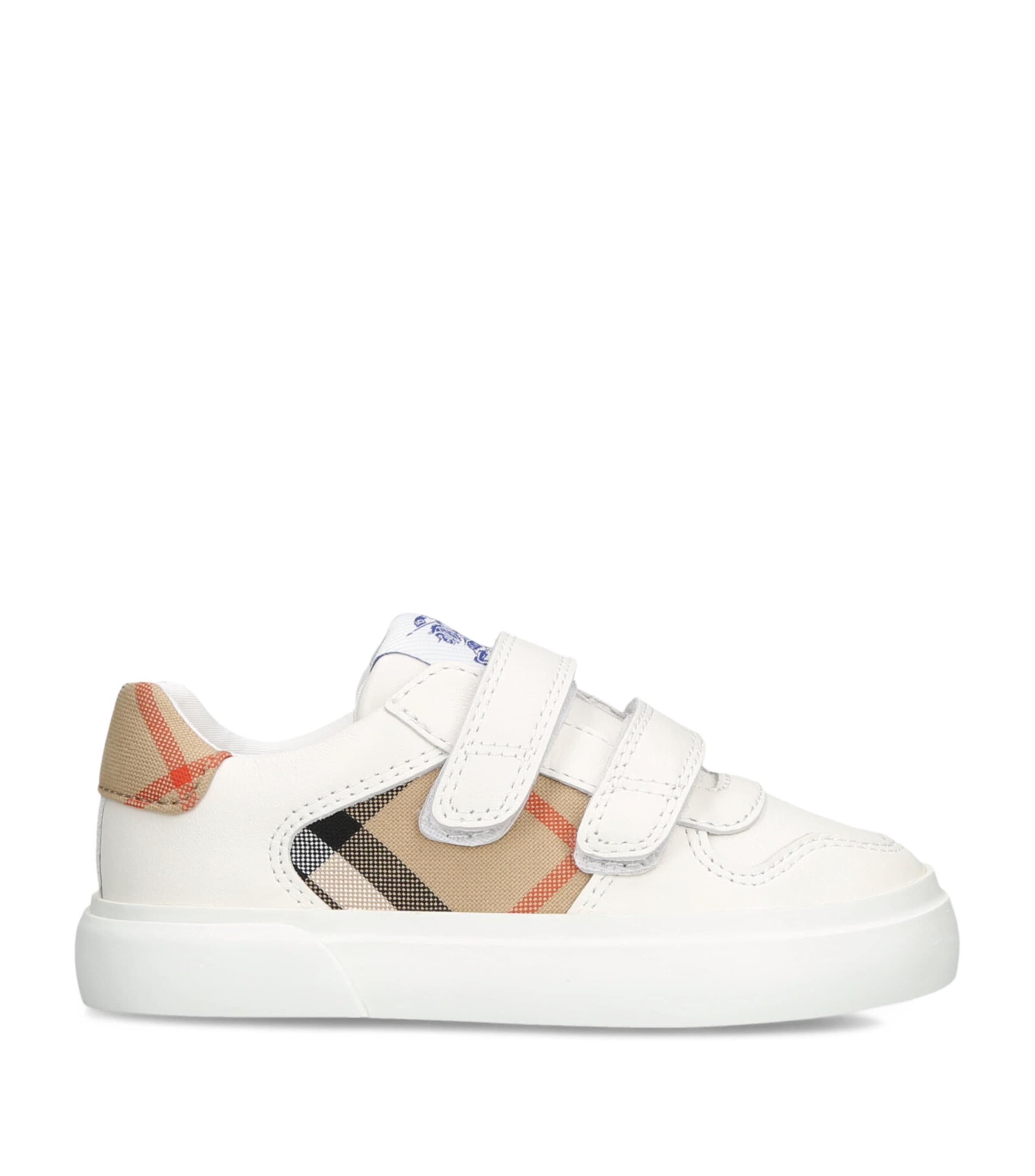 Burberry Kids Leather Noah Sneakers White/comb Image 1