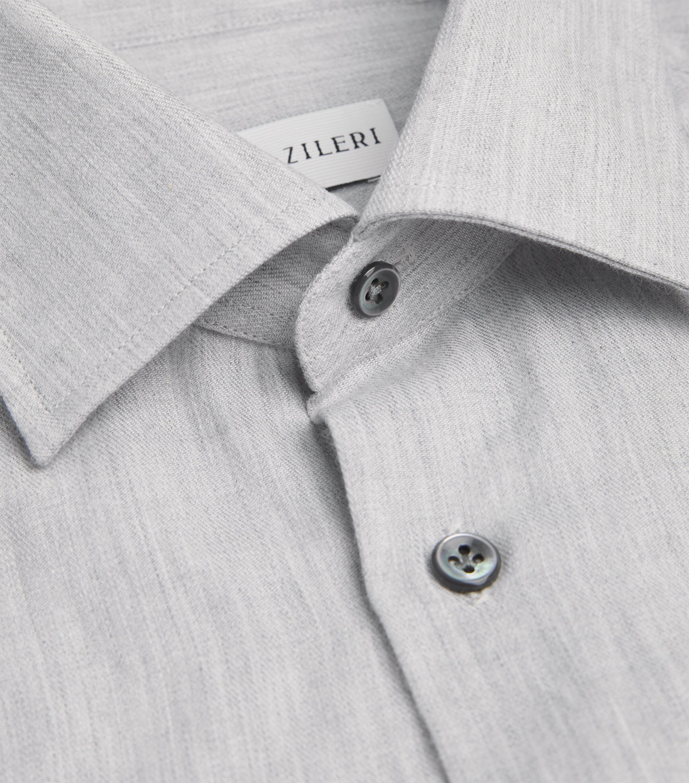 Pal Zileri Mens Cotton Shirt Light Grey Image 5