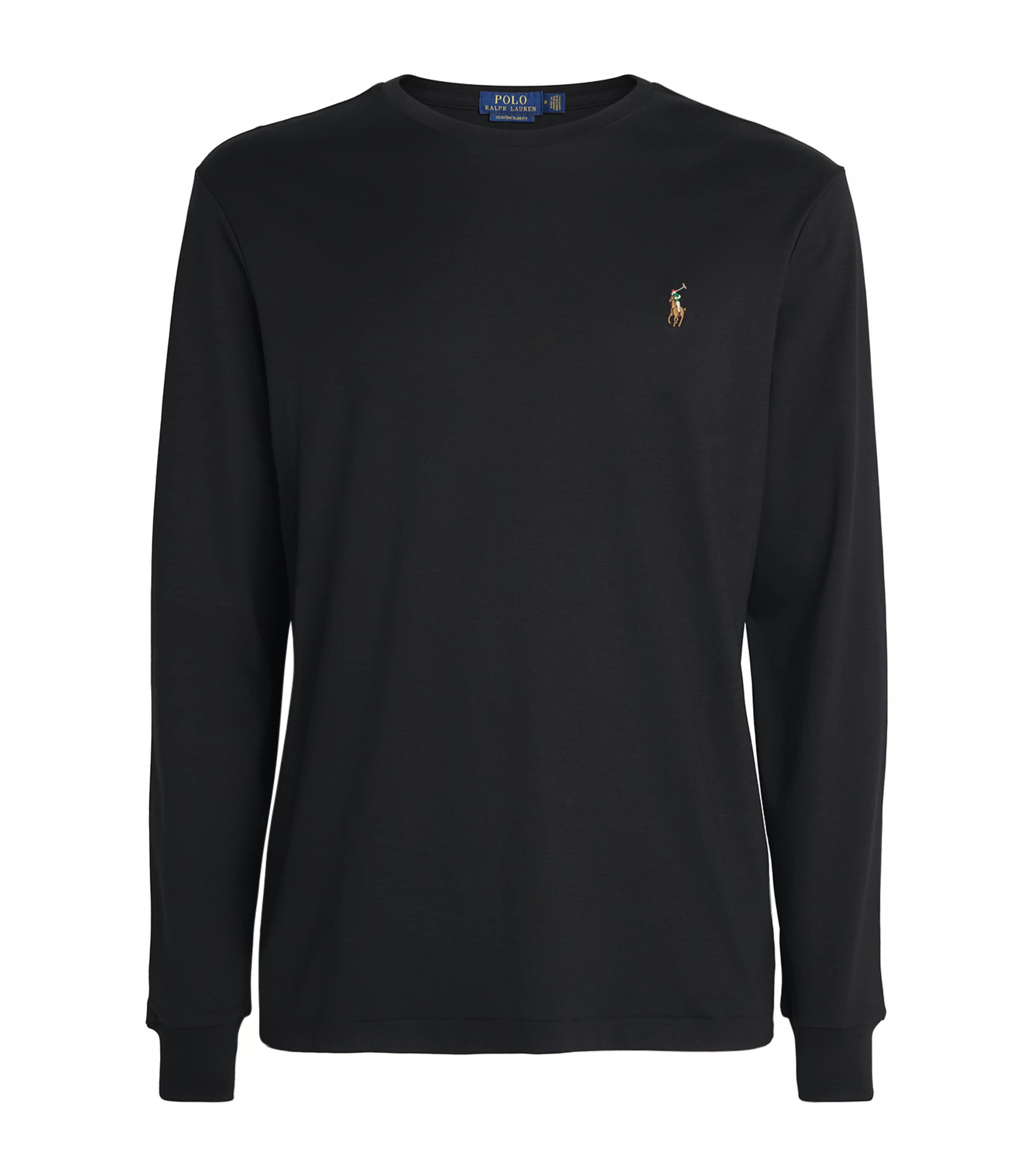 Polo Ralph Lauren Mens Pima Cotton Long-Sleeved T-Shirt Black Image 1