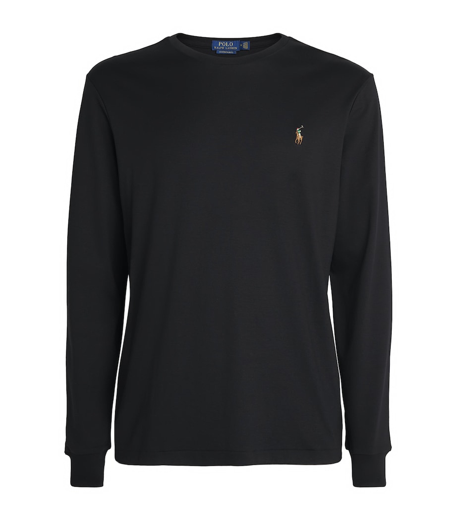 Polo Ralph Lauren Mens Pima Cotton Long-Sleeved T-Shirt Black Image 1
