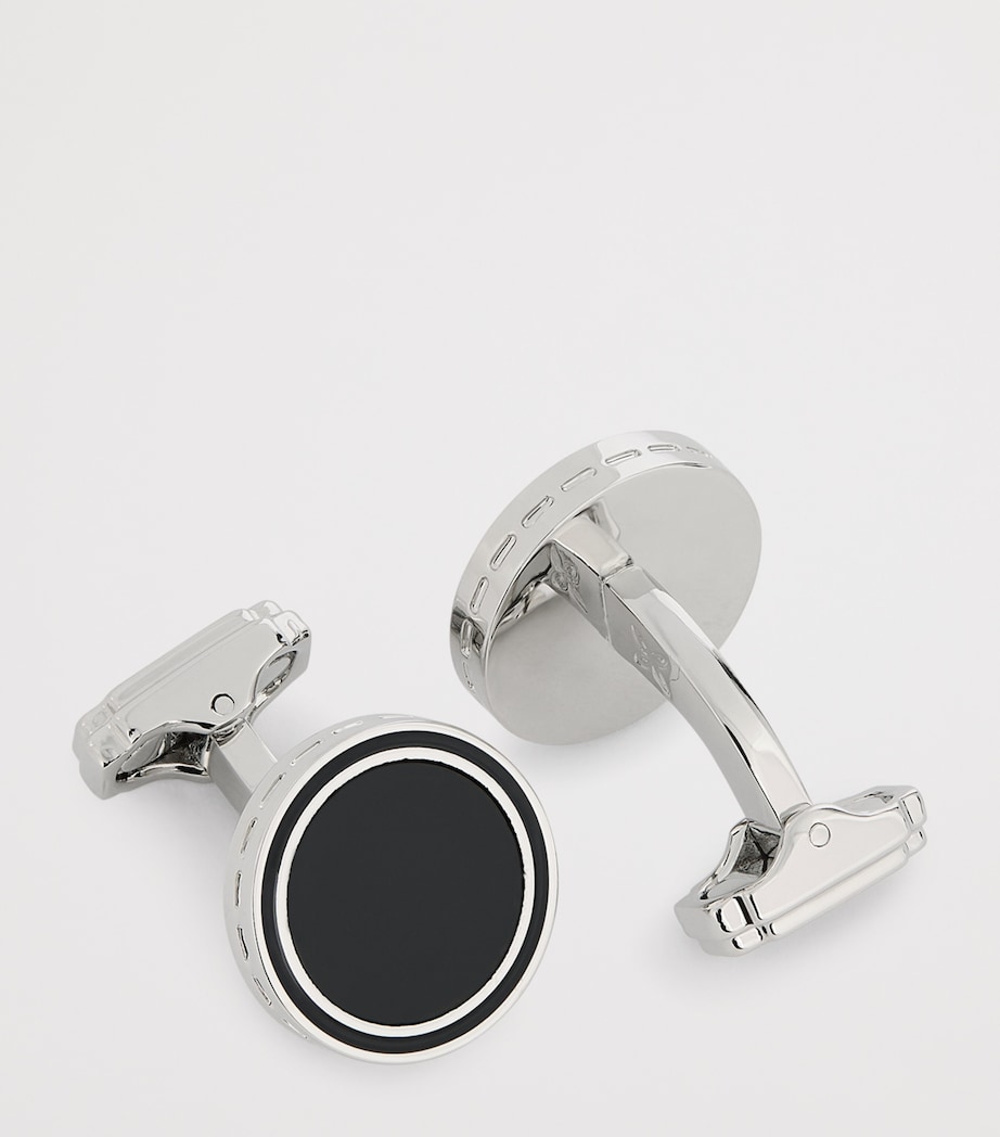 Round Onyx Cufflinks BLACK Image 6