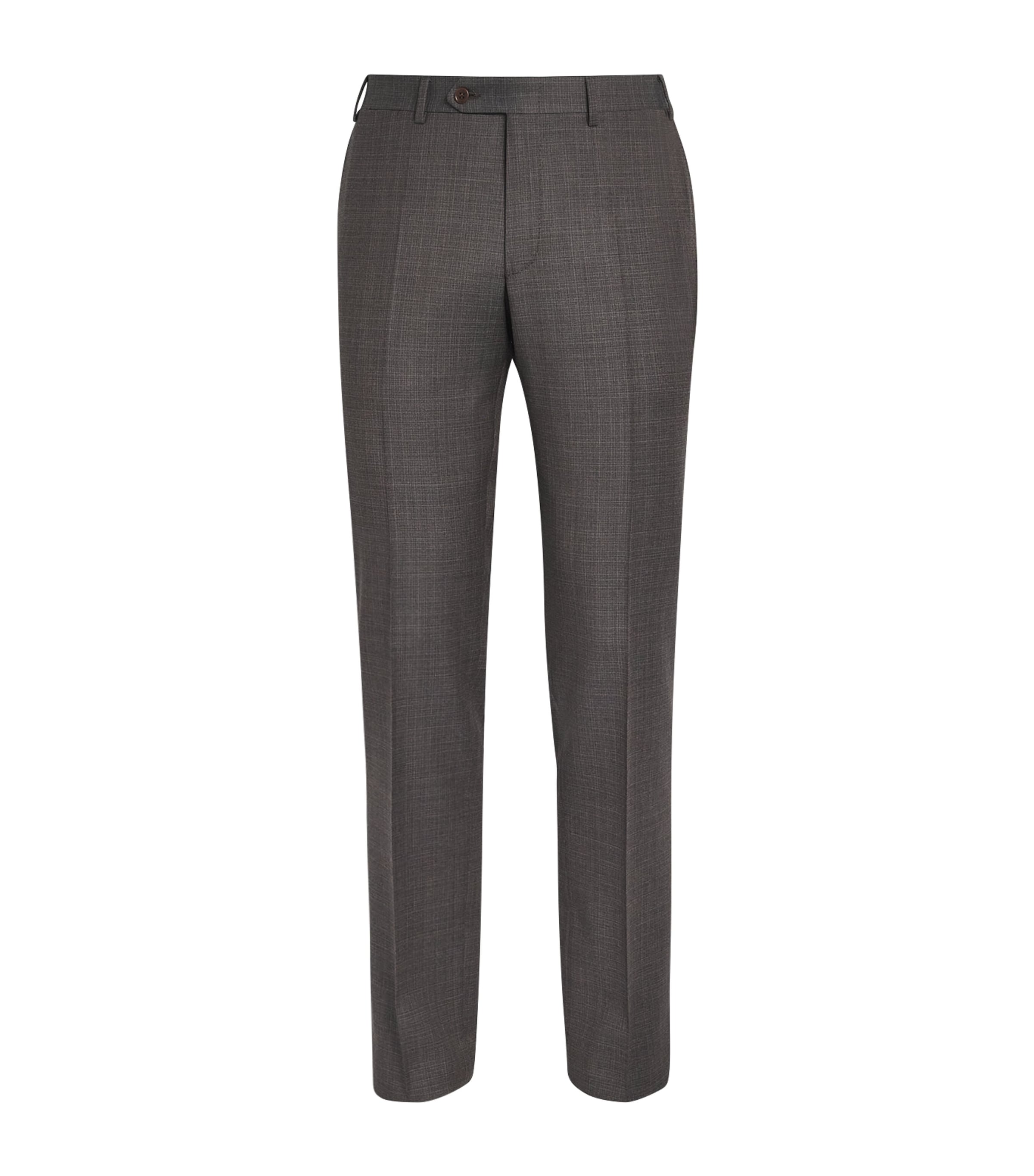Canali Wool Straight Trousers In Gray