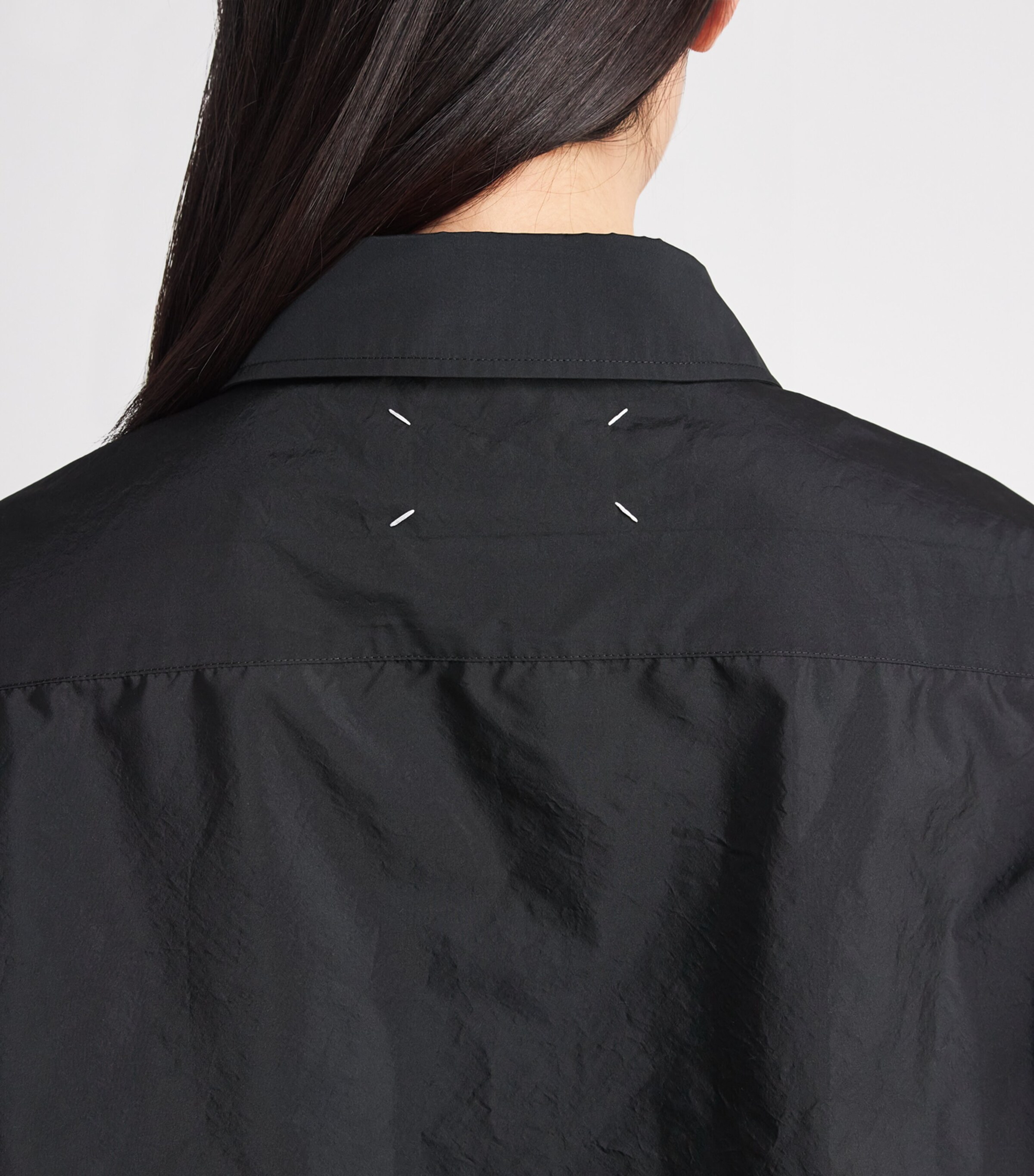 Maison Margiela Womens Woven Oversized Shirt Black Image 6