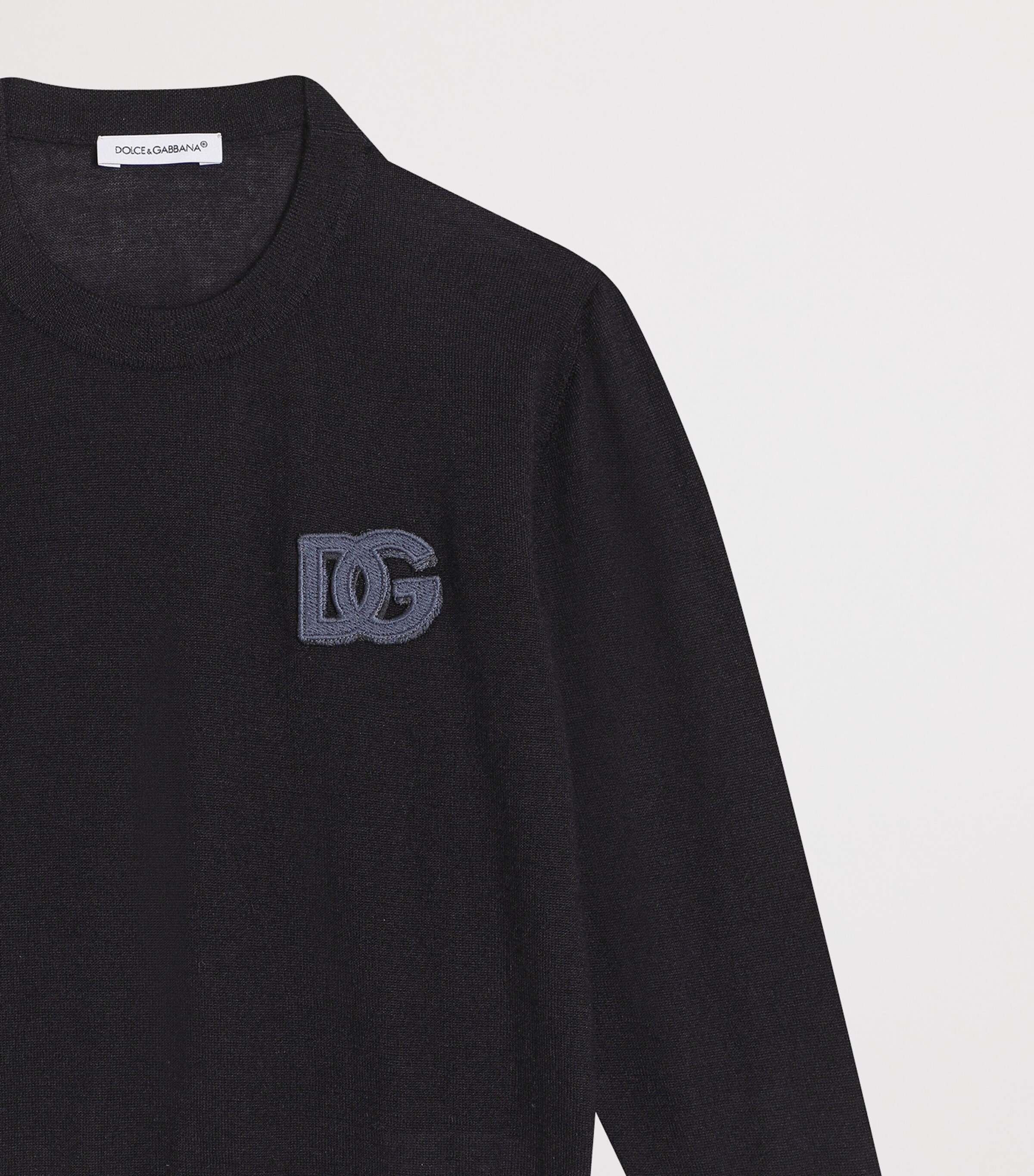 Dolce&Gabbana Kids Cashmere Logo Sweater (8-12+ Years) Very Dark Blue Image 2