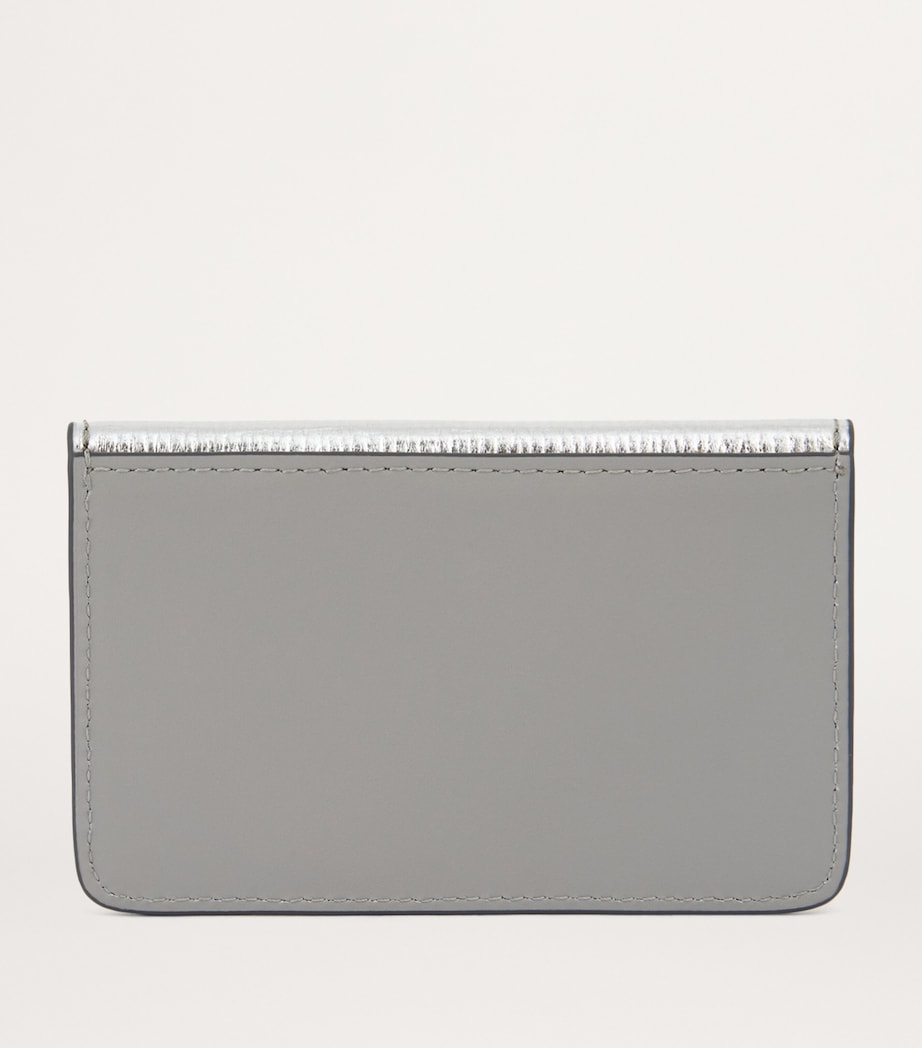 Metallic Leather Eyes Card Holder BLACK Image 2