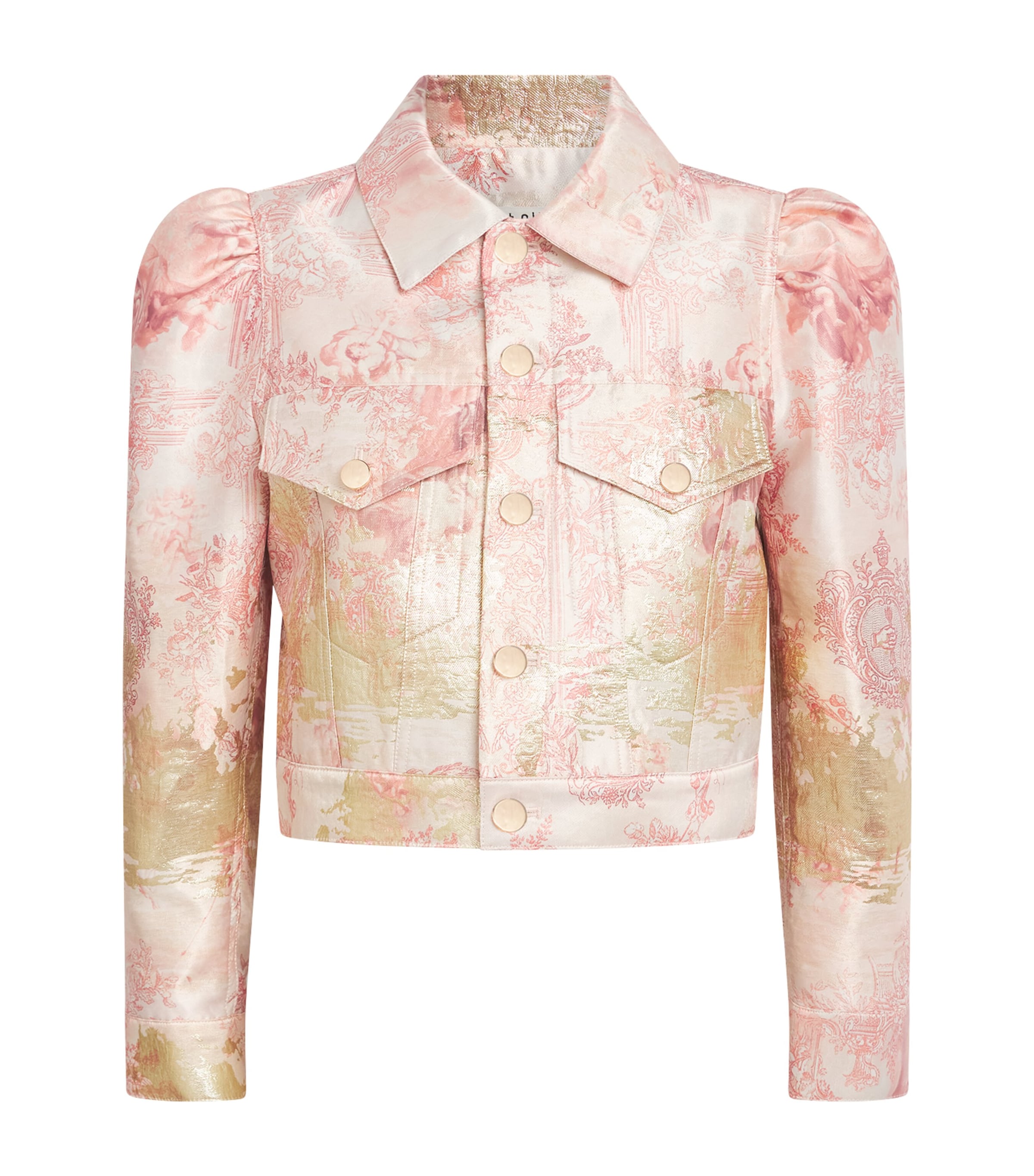 Alice+Olivia Womens Jacquard Lana Cropped Jacket En Rose Toile Image 1
