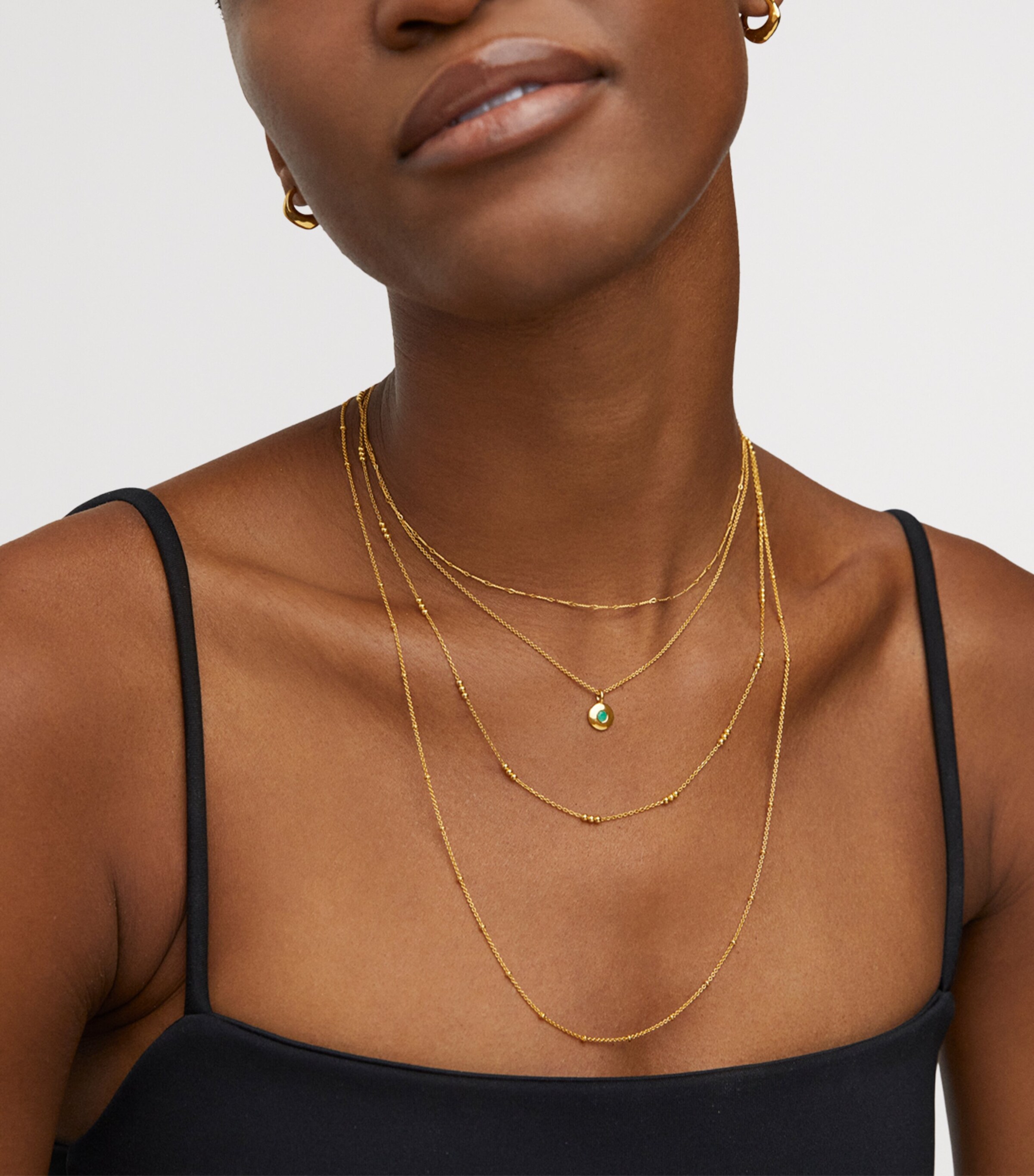 Monica Vinader Gold Vermeil and Emerald May Birthstone Necklace — photo 5