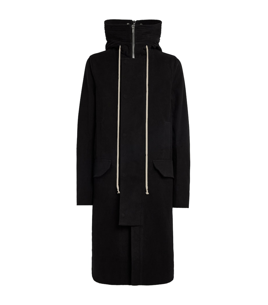 Rick Owens Mens Longline Padded Megaparka Coat Black Image 1