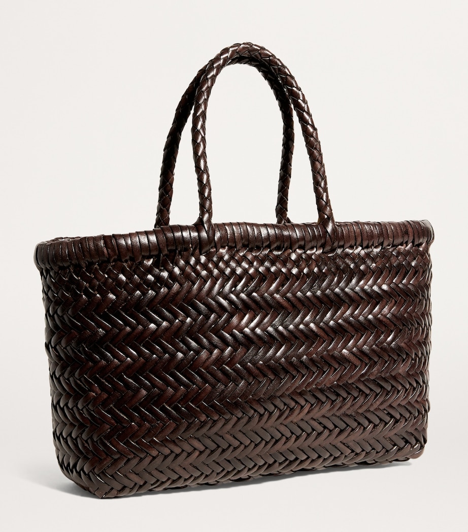 Mini Leather Flat Gora Tote Bag DARK BROWN Image 3