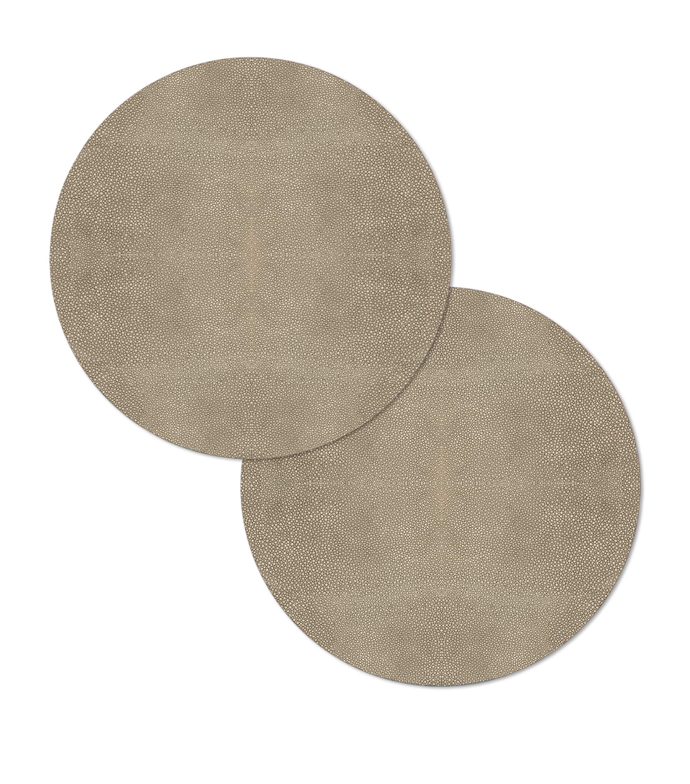 Hestialiving Everyday Set Of 2 Prestige Round Placemats In Neutral