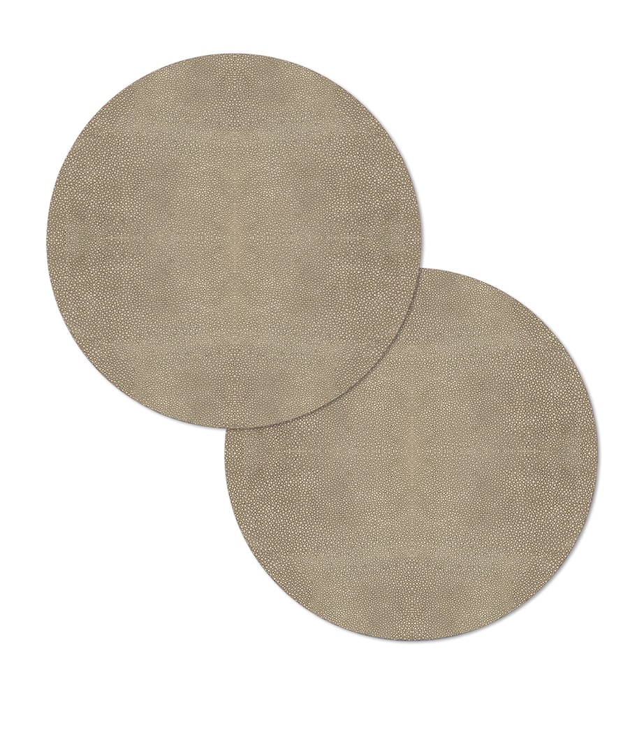 Set of 2 Prestige Round Placemats MINK Image 1
