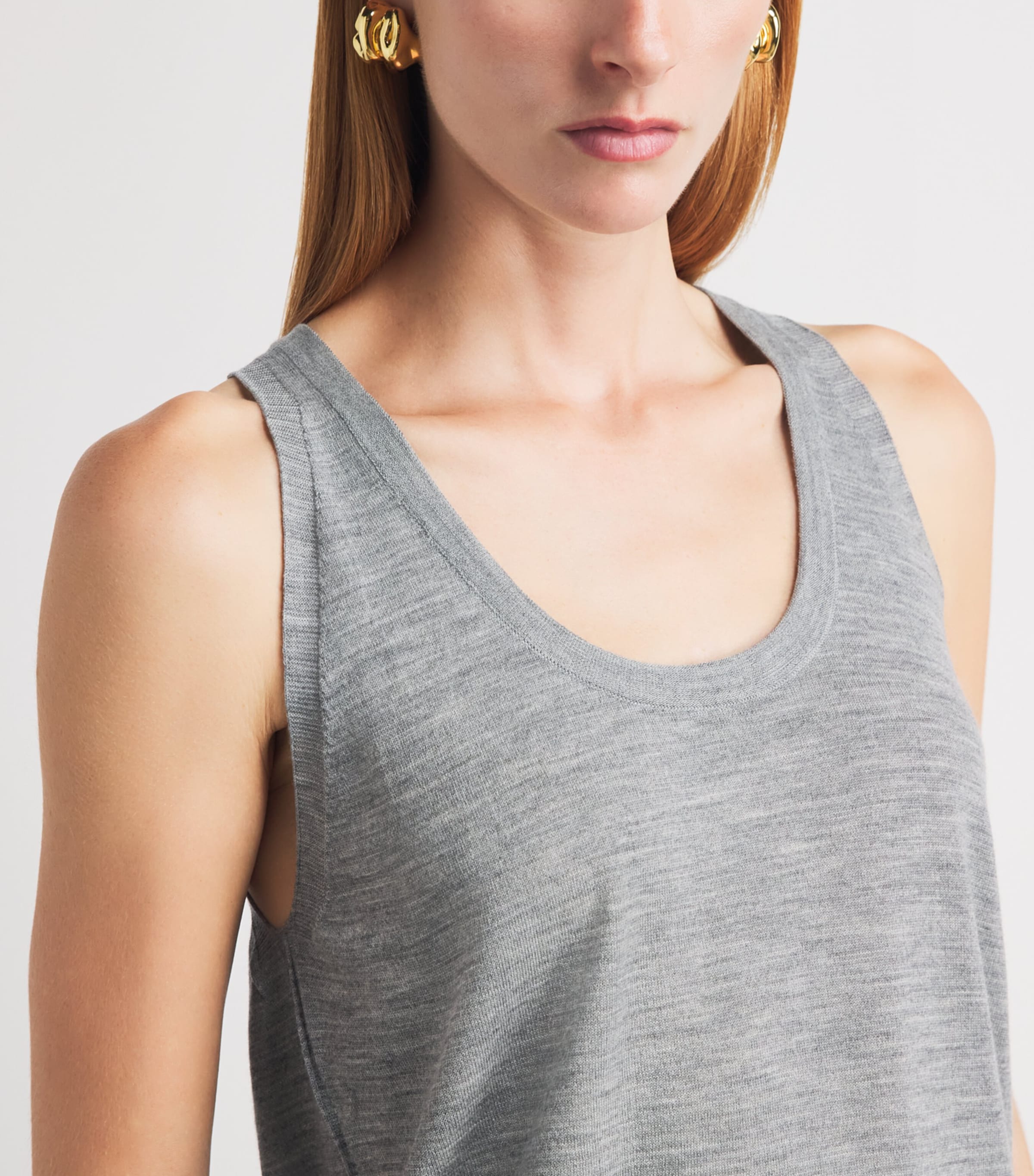 Johnstons Of Elgin Womens Superfine Merino Wool Greer Tank Top Cullen Grey Image 3