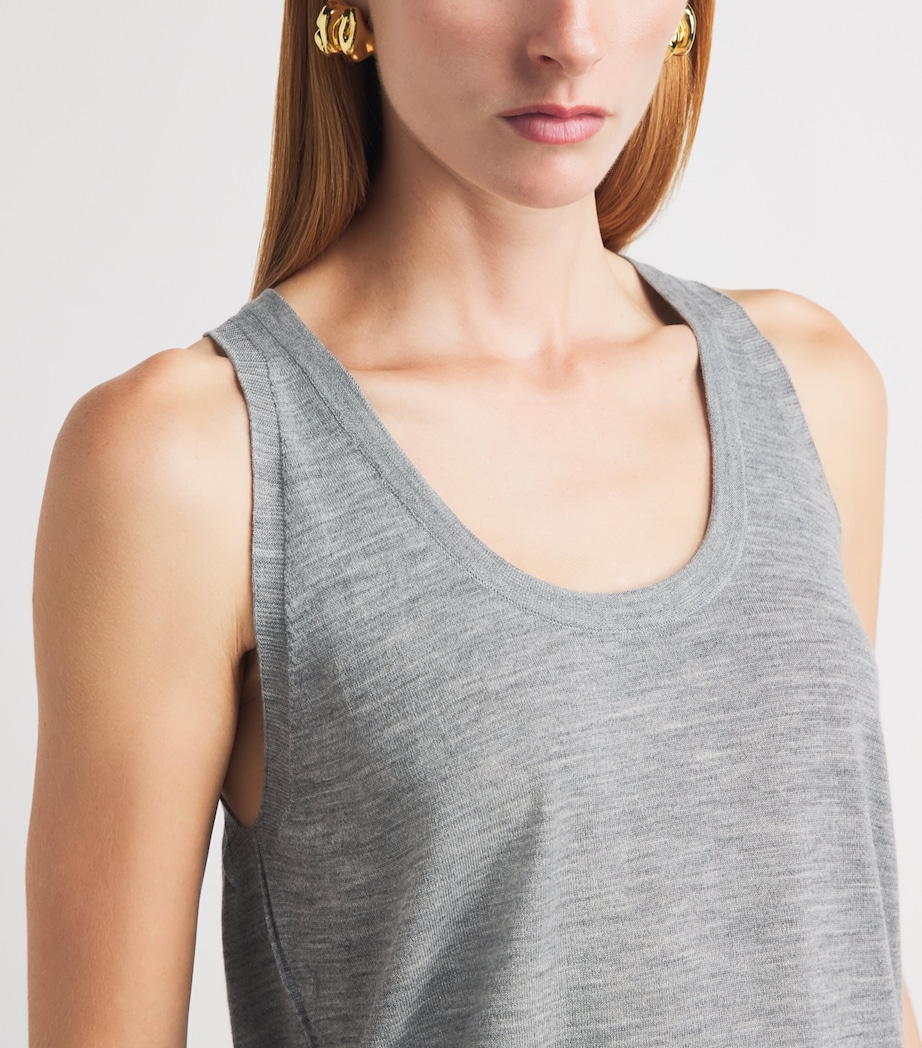 Johnstons Of Elgin Womens Superfine Merino Wool Greer Tank Top Cullen Grey Image 3