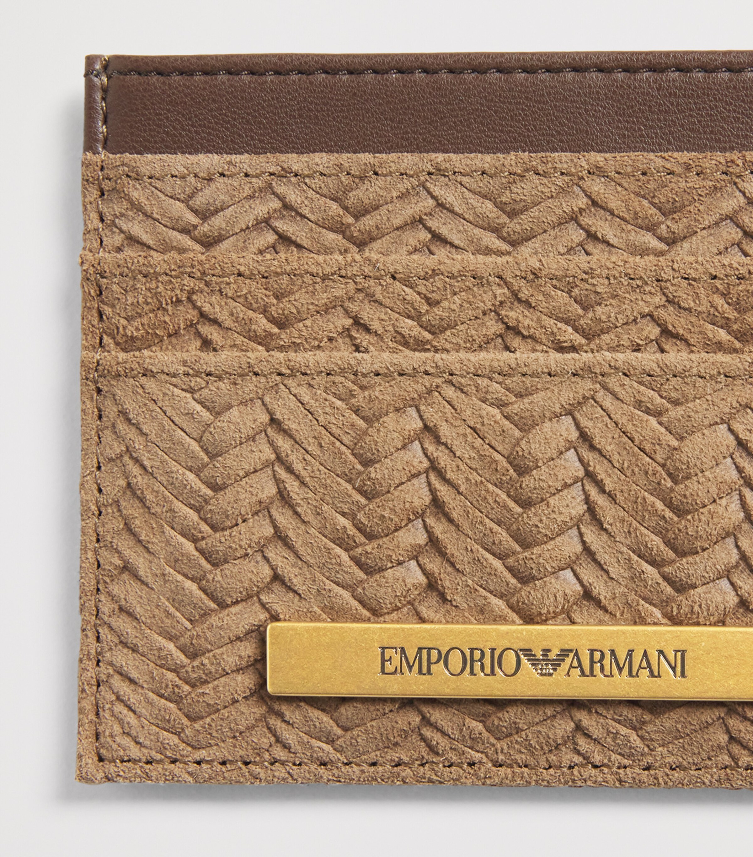 Emporio Armani Suede Embossed Card Holder Image 3