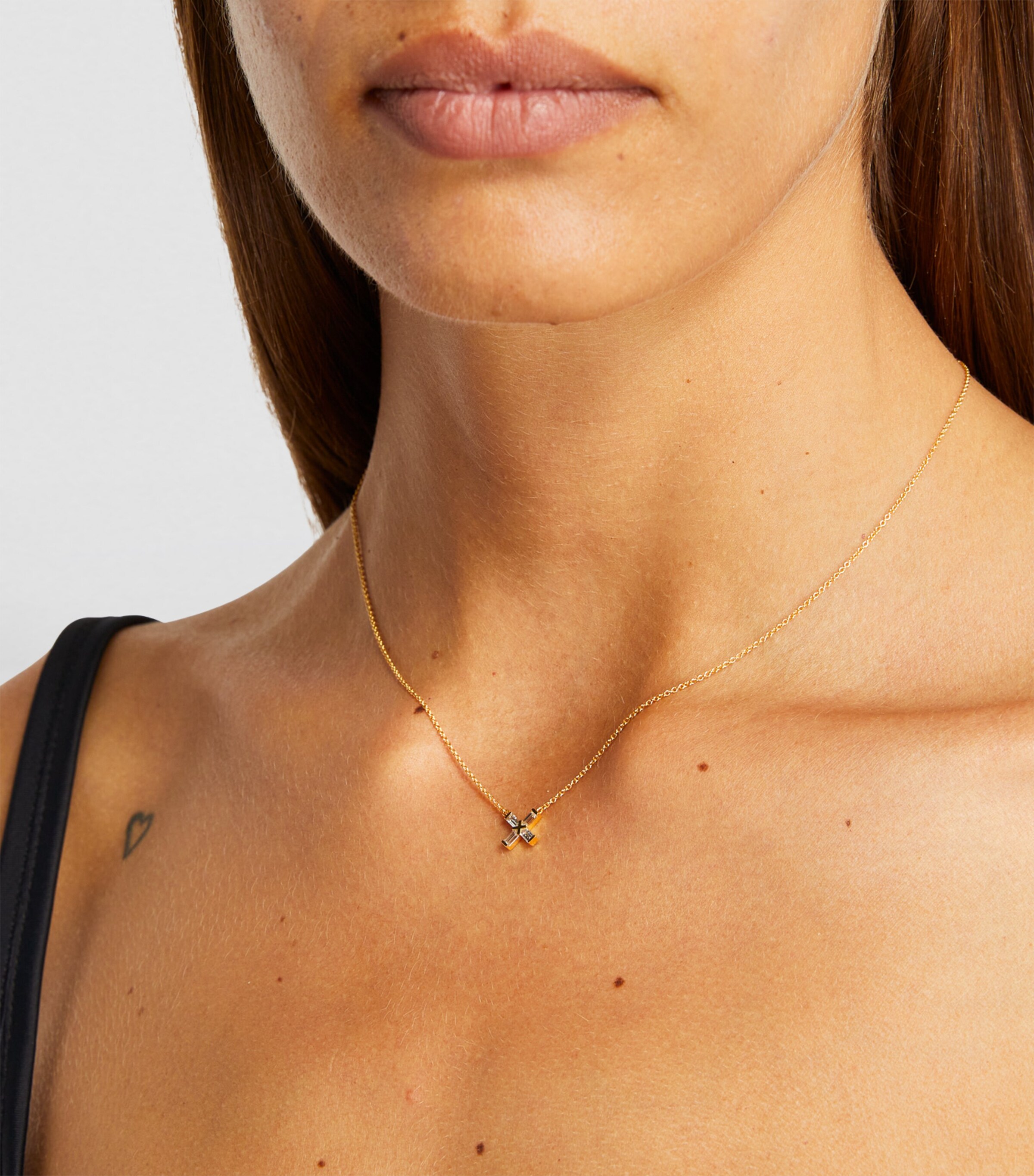 Yellow Gold and Diamond Exploding X Necklace YELLOW GOLD Image 4