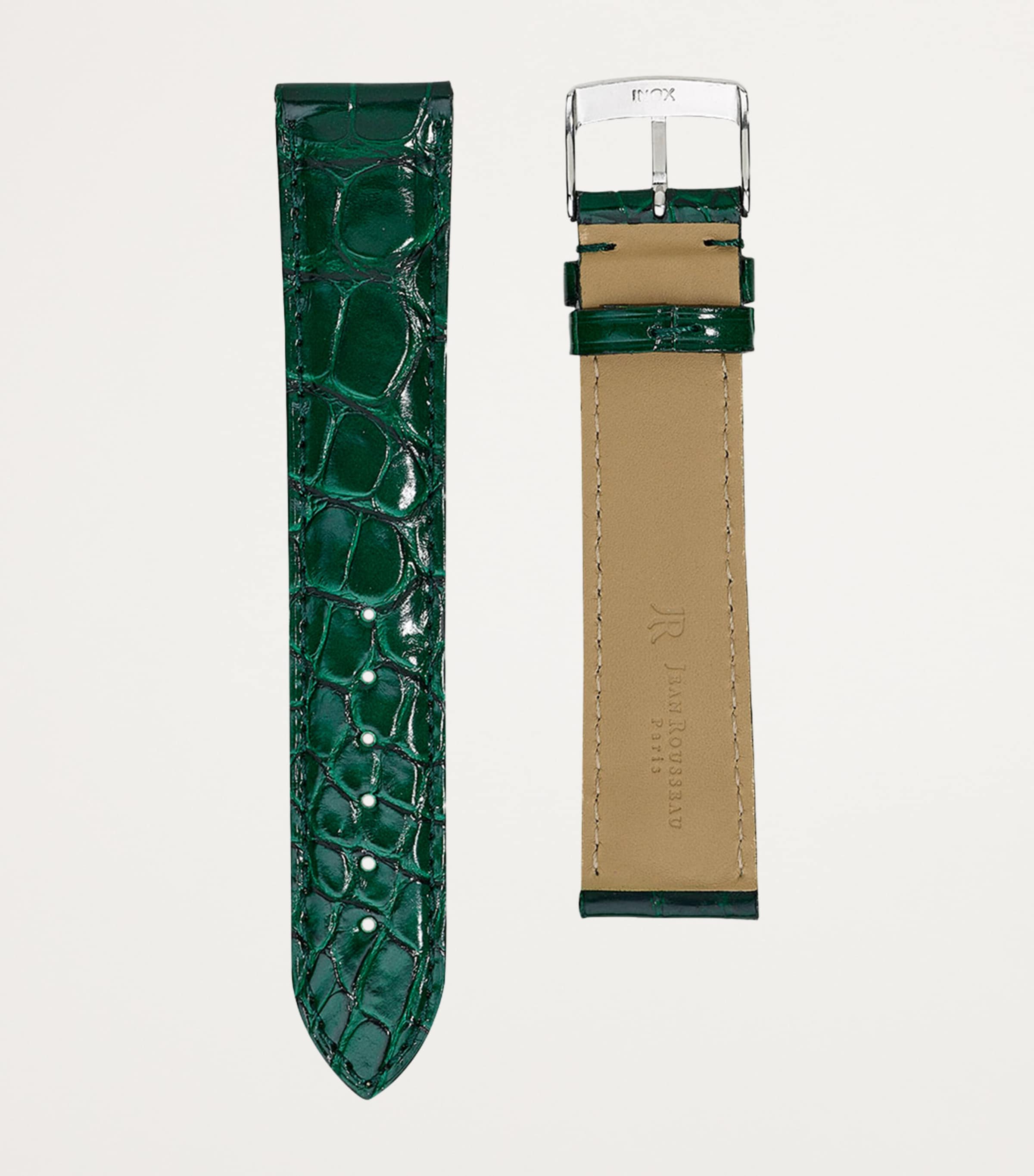 Jean Rousseau Classic 3.5 Alligator Leather Watch Strap (17mm) Green Image 2