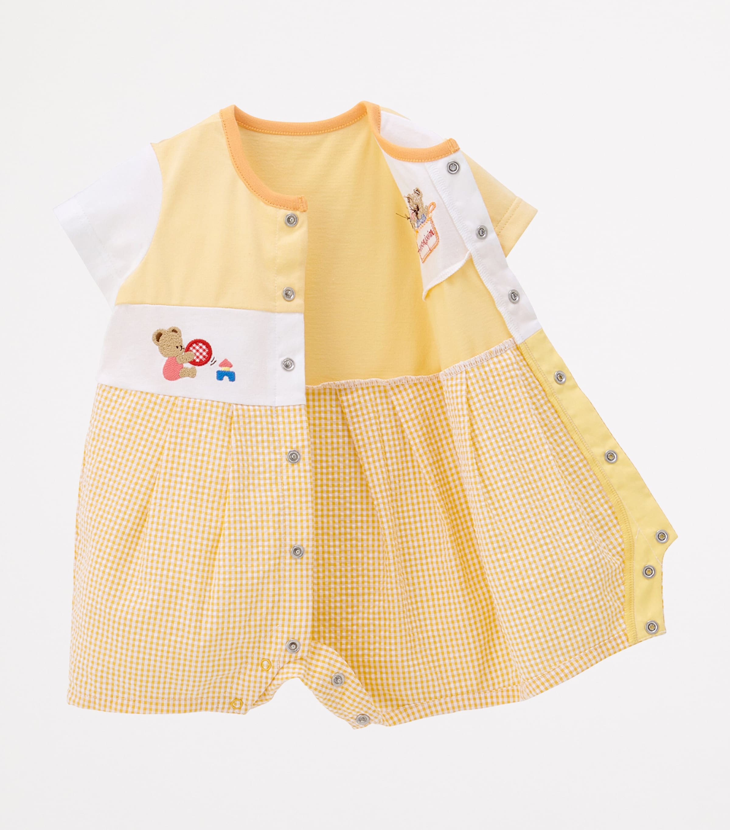 Miki House Cotton Embroidered Bear Playsuit (6-12 Months) Image 2