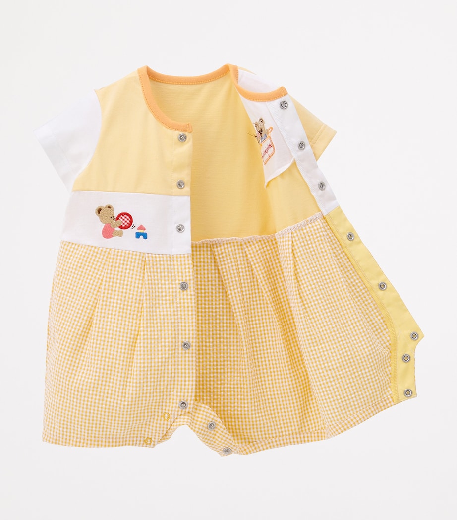 Miki House Cotton Embroidered Bear Playsuit (6-12 Months) Image 2