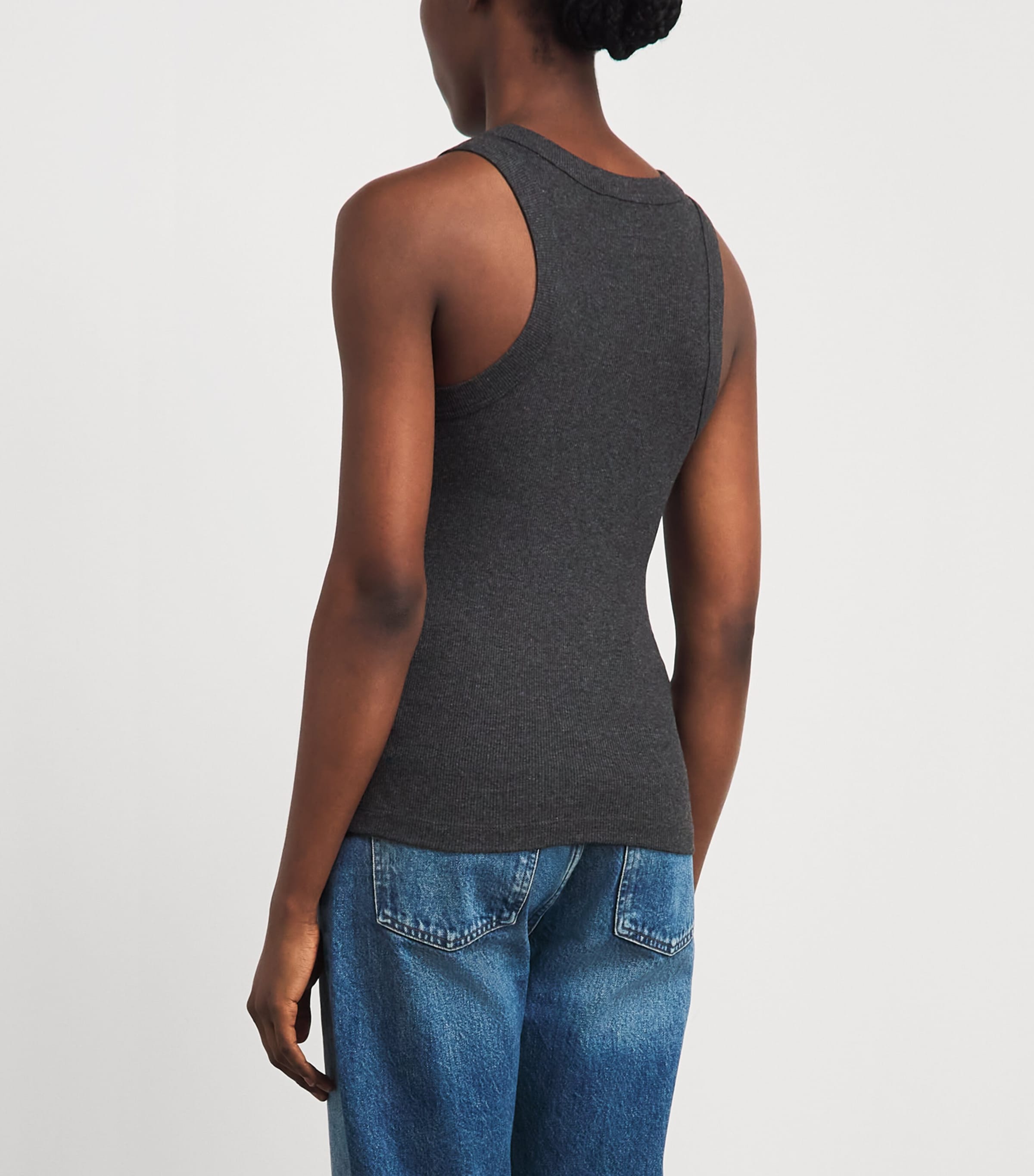 AGOLDE Womens Leigh Tank Top Charcoal Heathe Image 5