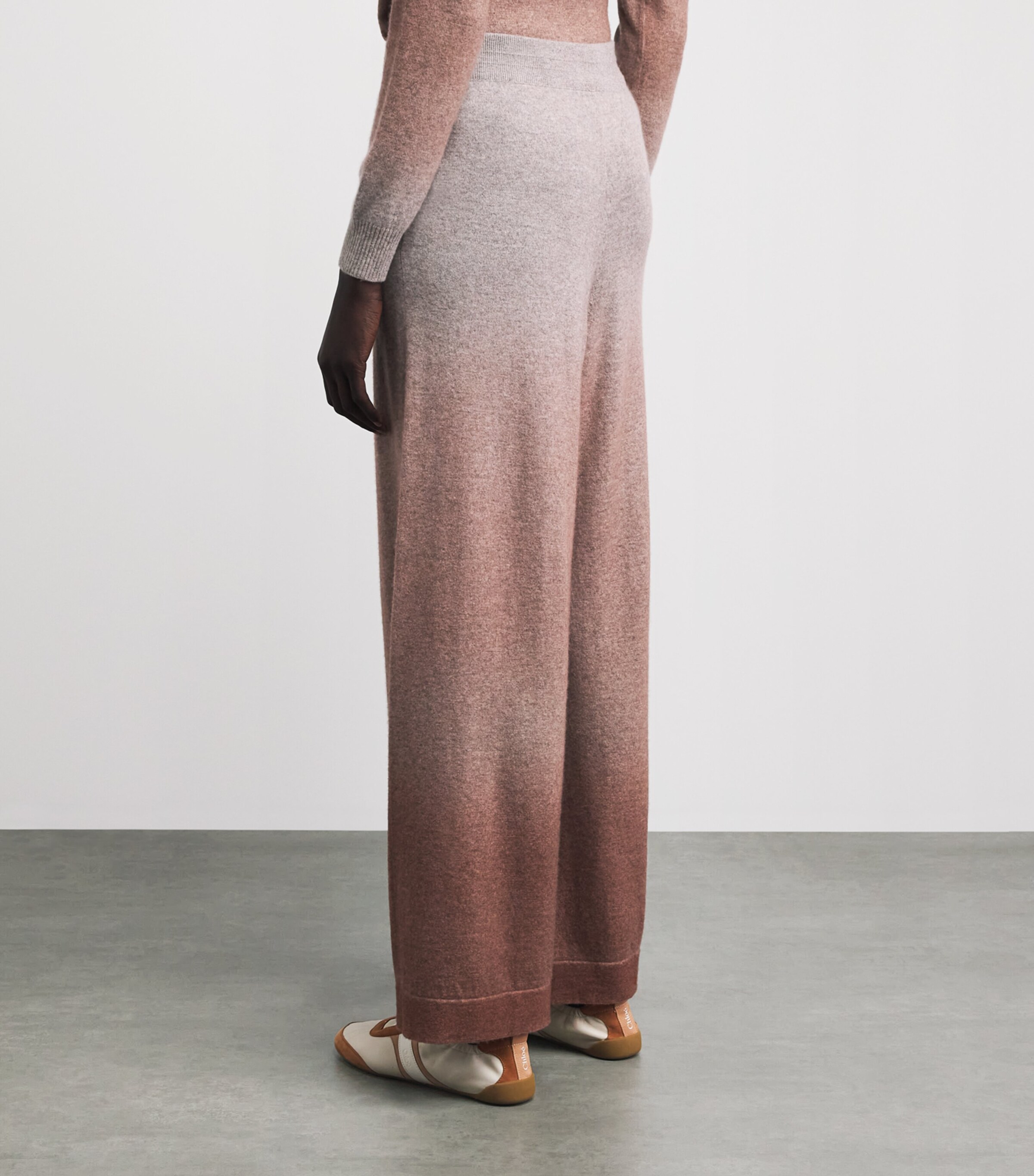 Colombo Womens Cashmere Wide-Leg Trousers Shaded Brick Image 5