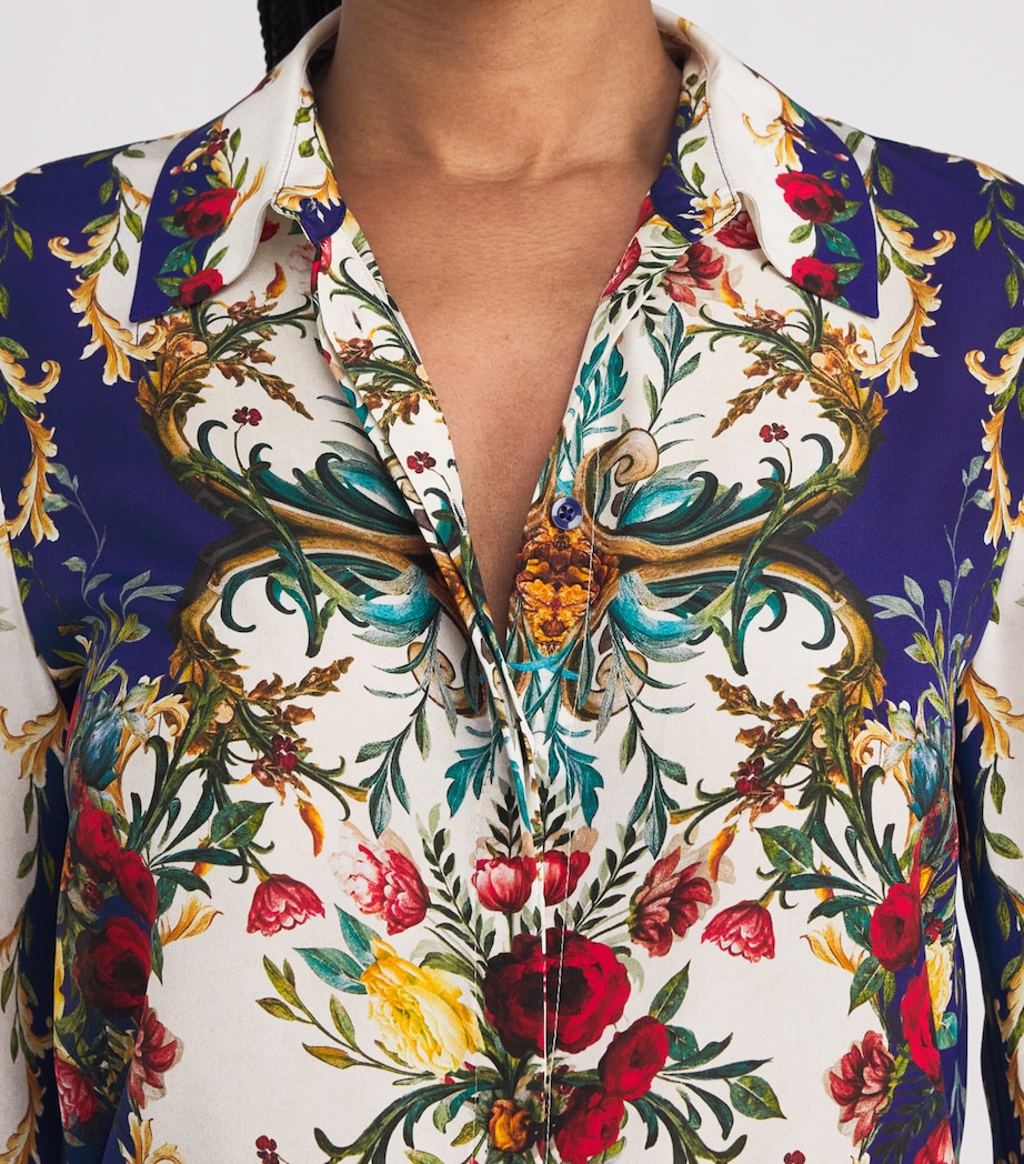 Silk Floral Print Willa Blouse D439 GILDED ROSE Image 6