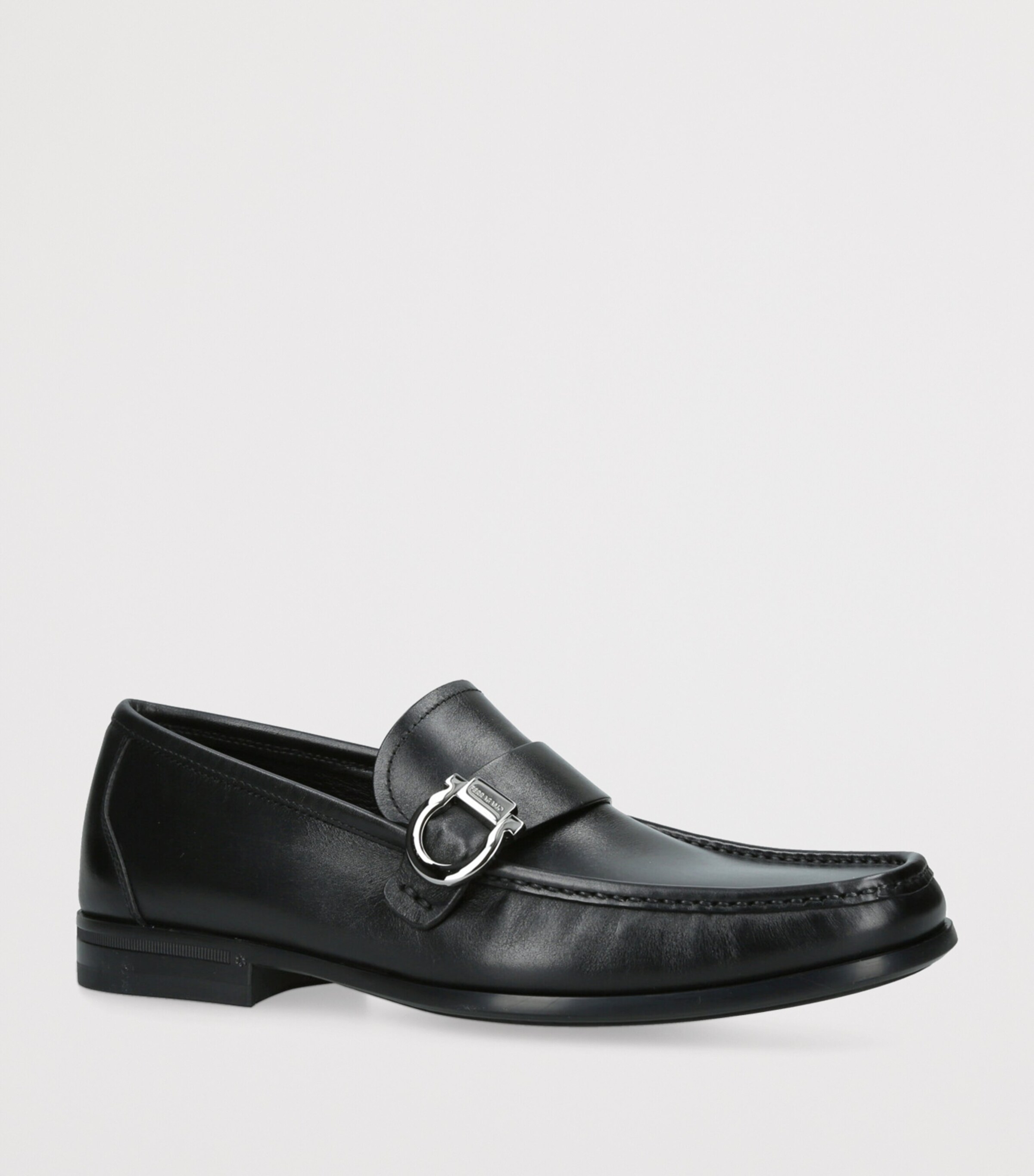 Salvatore Ferragamo Black Leather Caspian Loafers | Harrods US