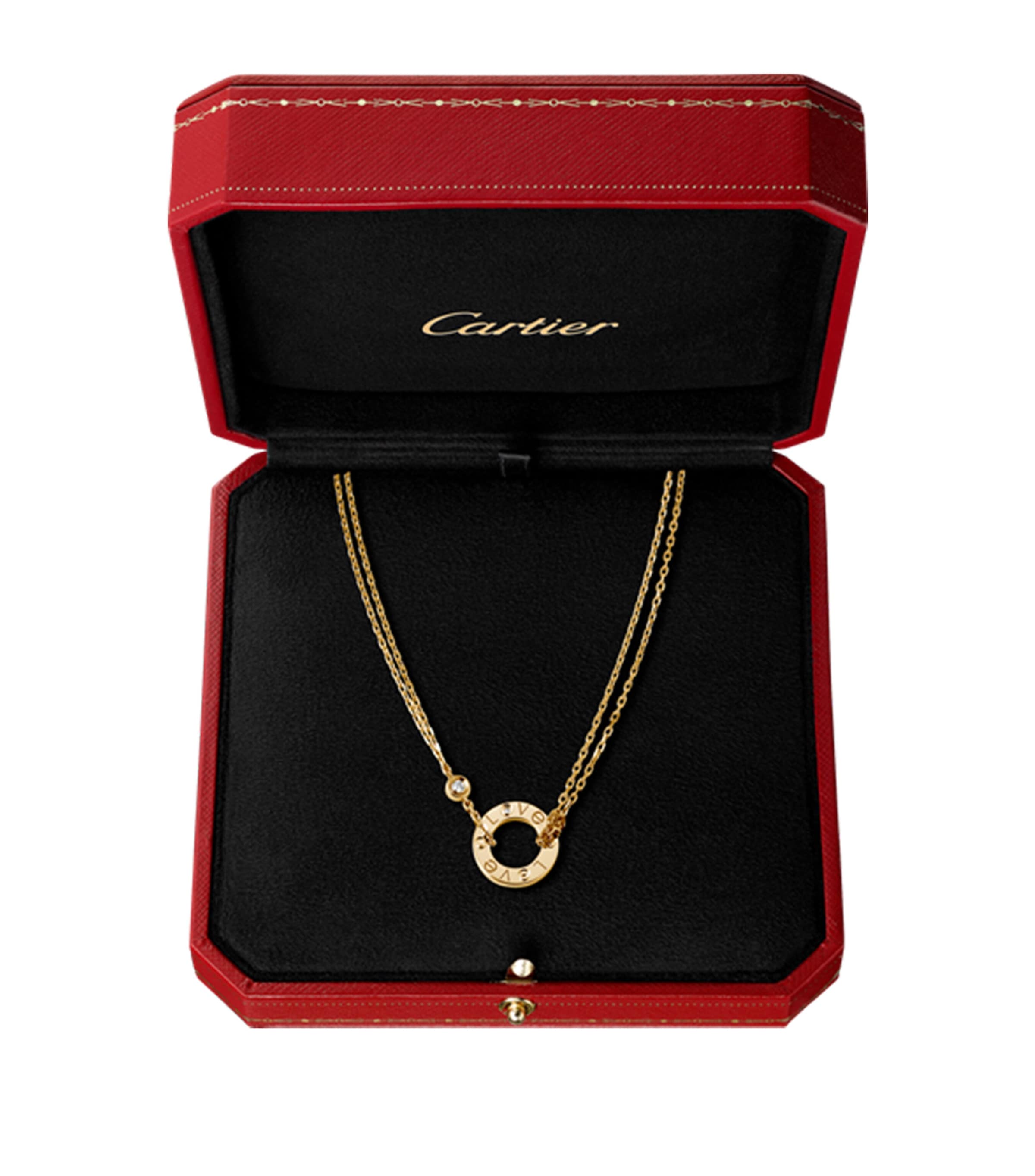 Cartier Yellow Gold and Diamond LOVE Double Chain Necklace