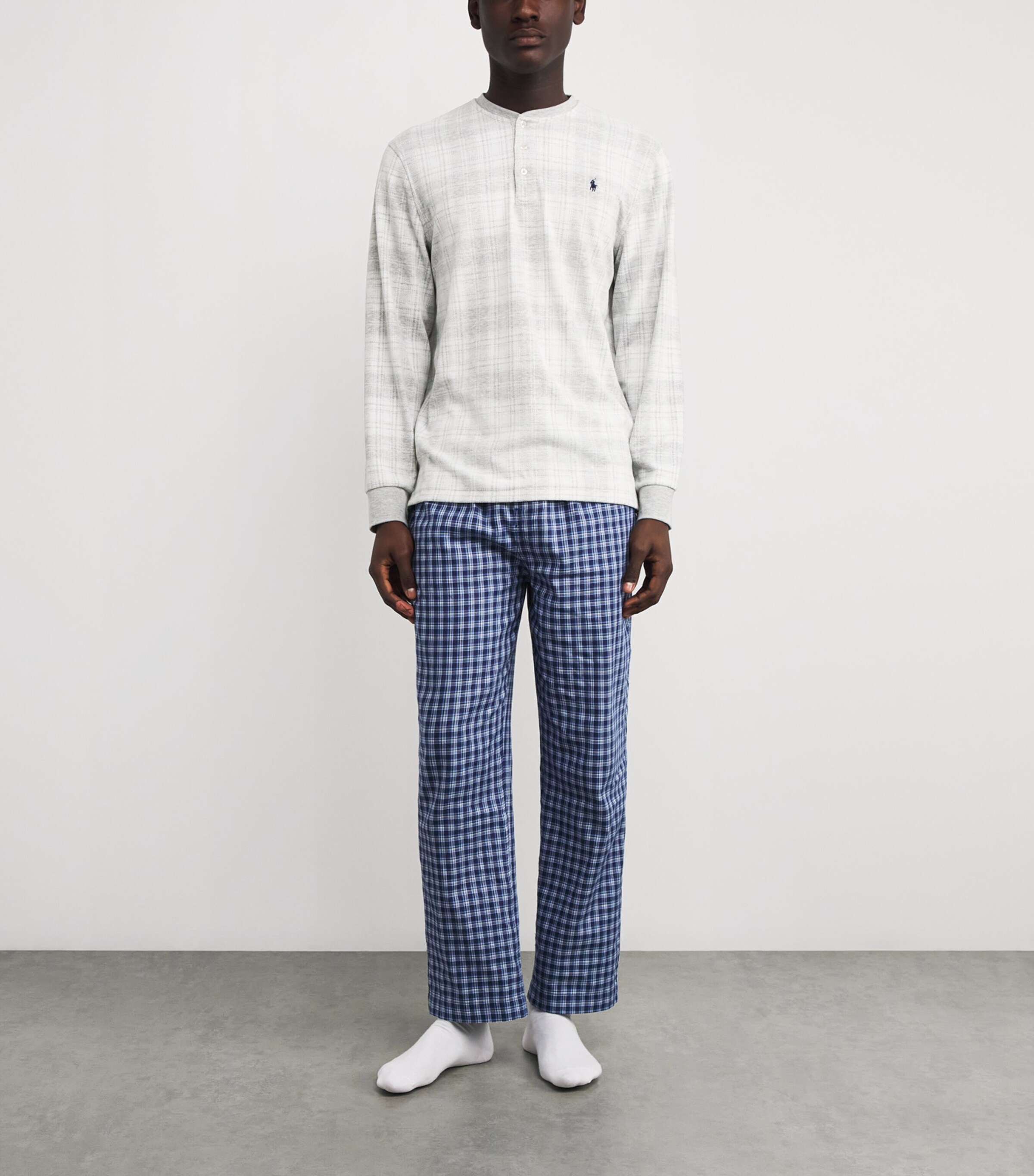 Long-Sleeve Henley Pyjama Top GREY MULTI Image 2