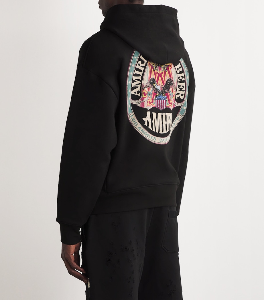 Eagle Print Oversized Hoodie BLACK Image 4