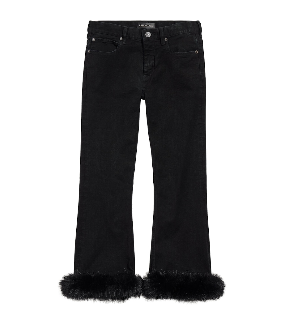 Faux Fur-Trim Capri Trousers 1105 Image 1