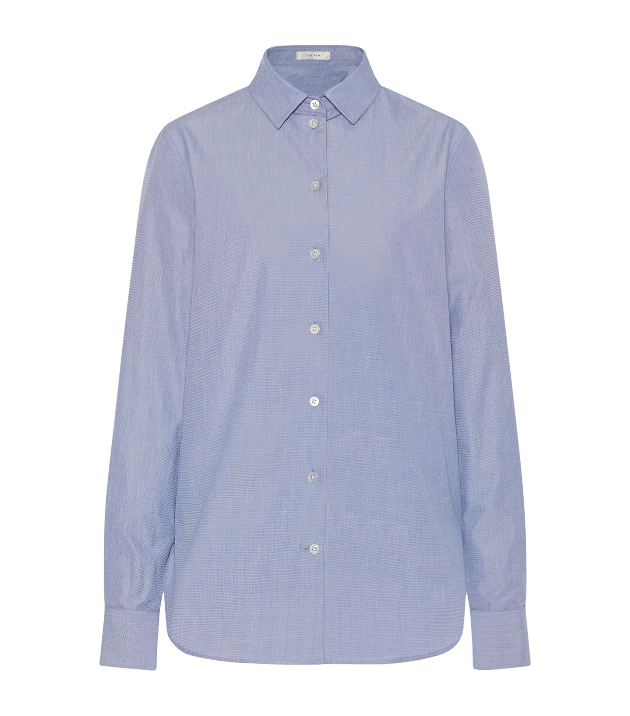 Shop The Row Metis Cotton Shirt In Blue