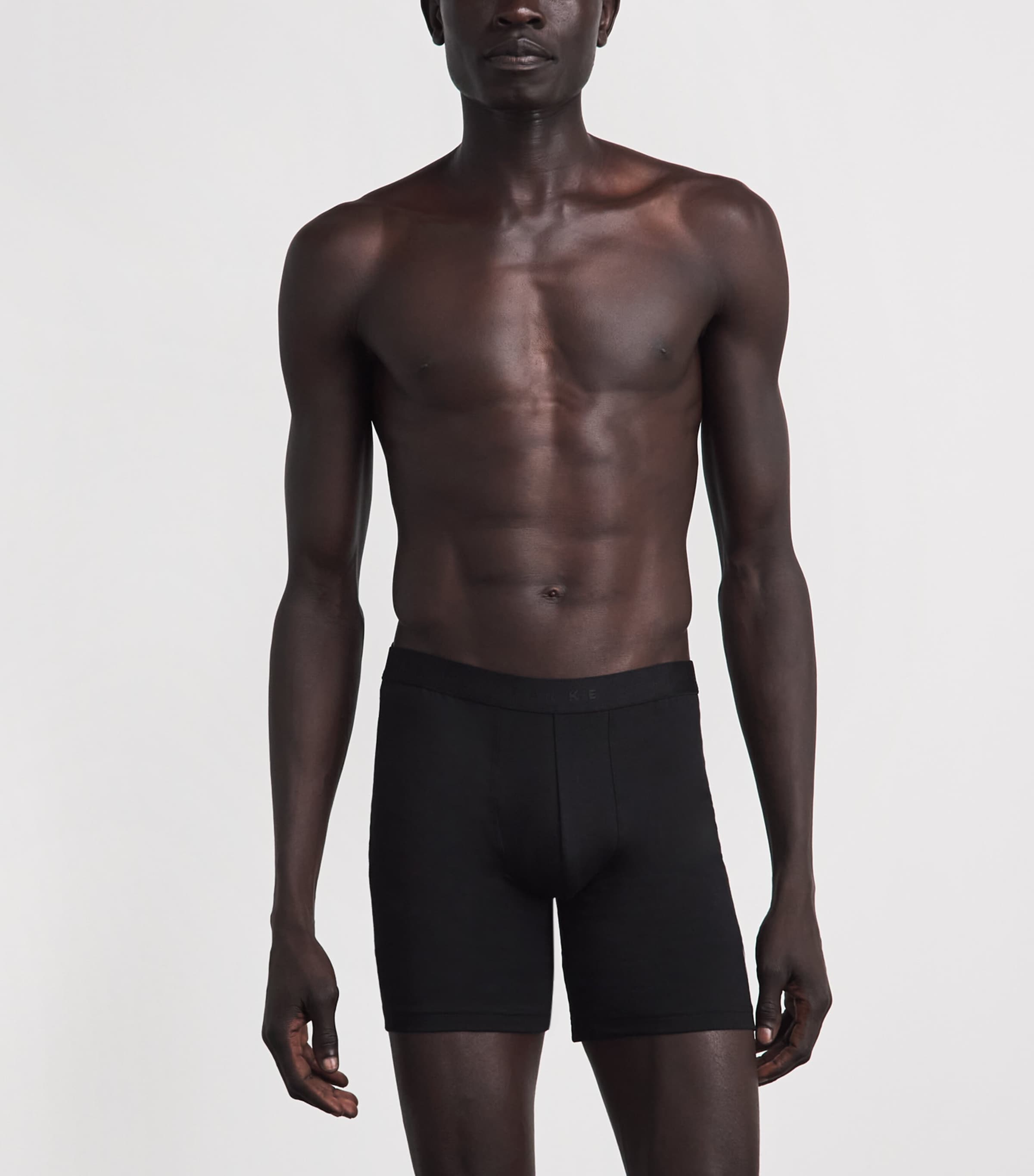 Falke Mens Stretch-Egyptian Cotton Boxer Briefs (Pack of 2) Black Image 2