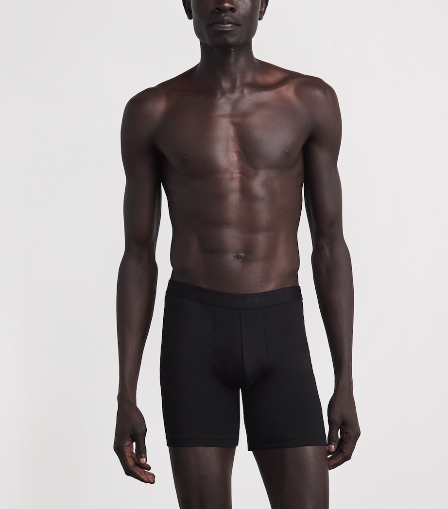 Falke Mens Stretch-Egyptian Cotton Boxer Briefs (Pack of 2) Black Image 2