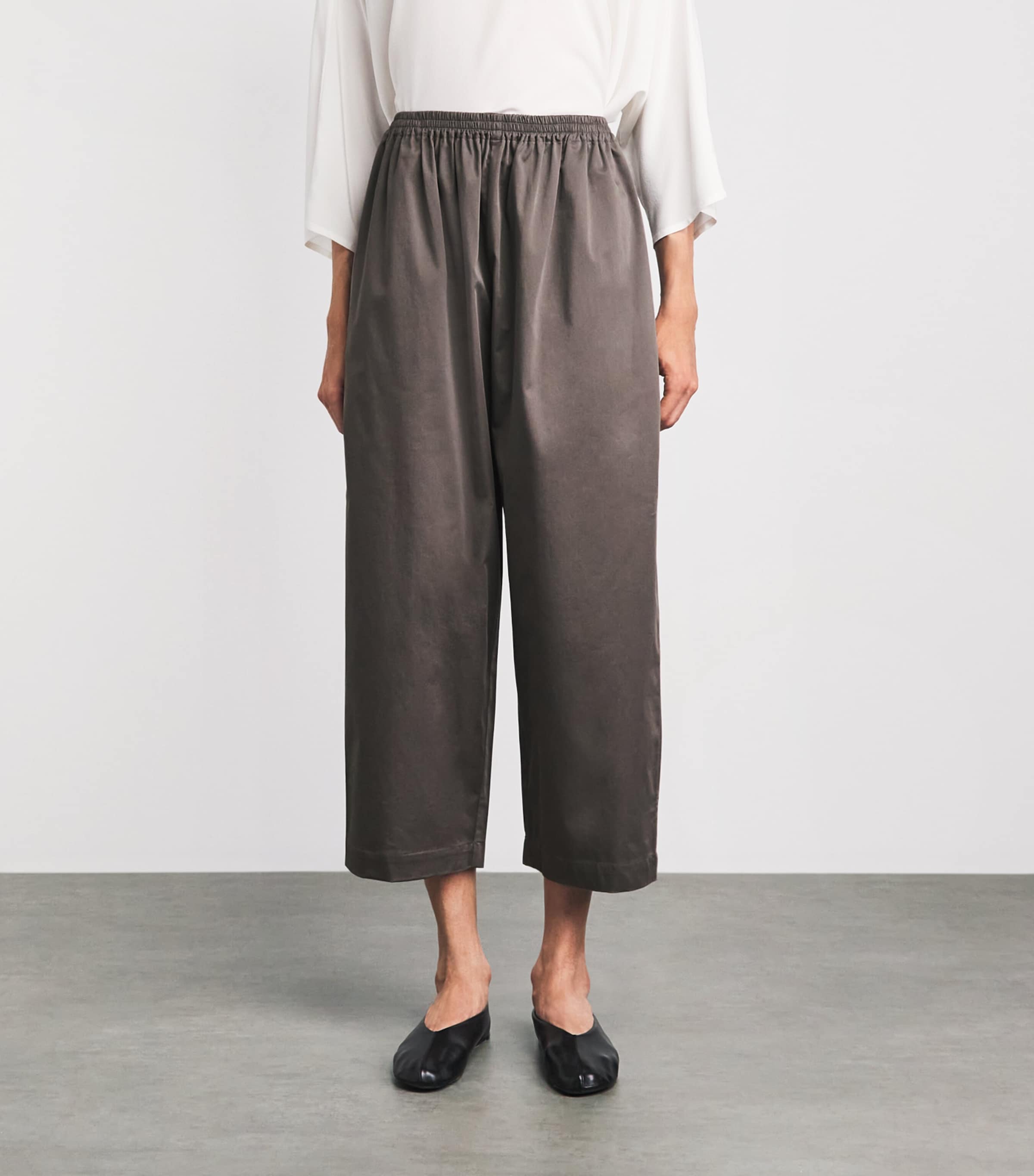 Eskandar Womens Stretch-Cotton Japanese Trousers Mocha Image 5