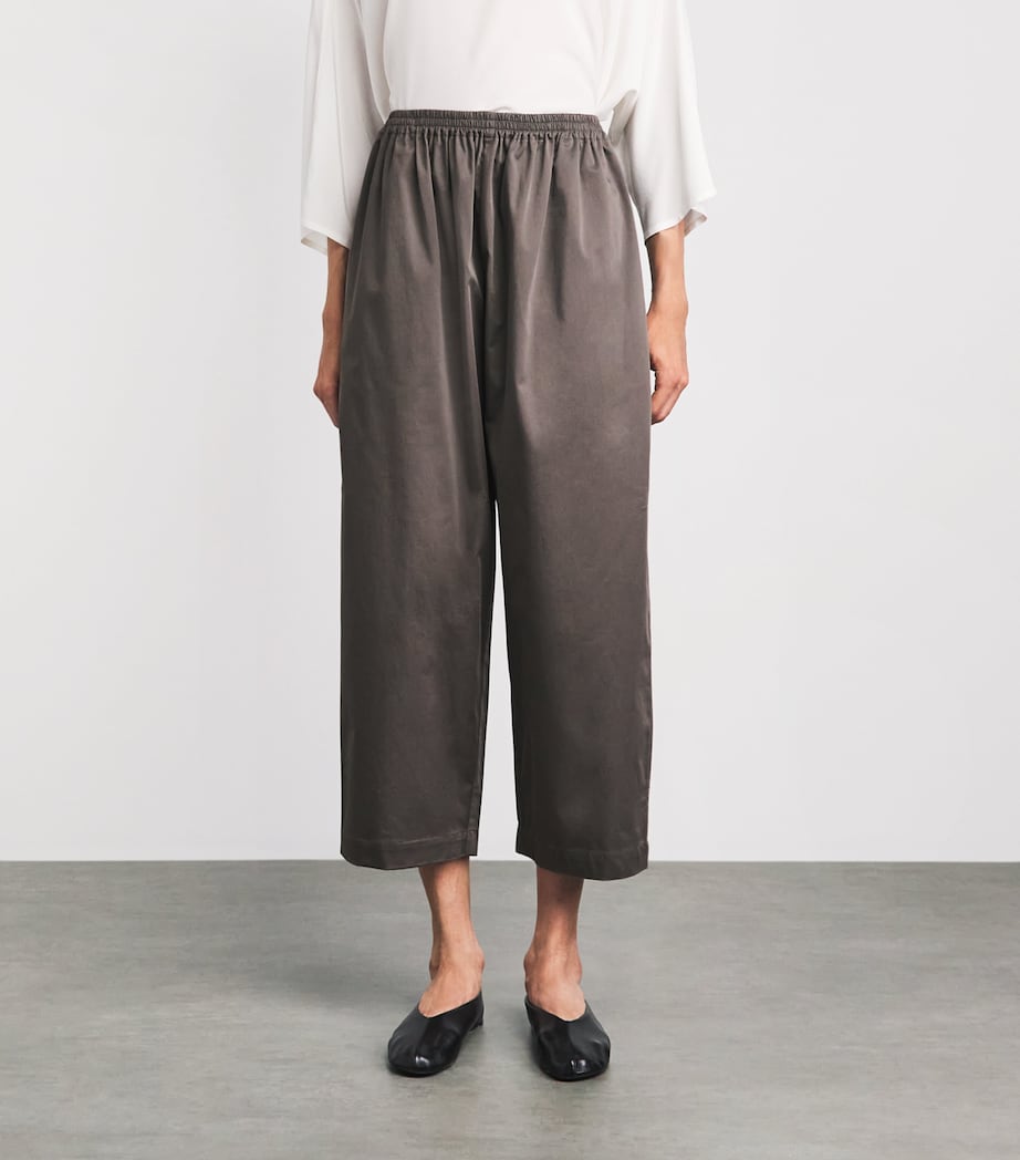 Eskandar Womens Stretch-Cotton Japanese Trousers Mocha Image 5