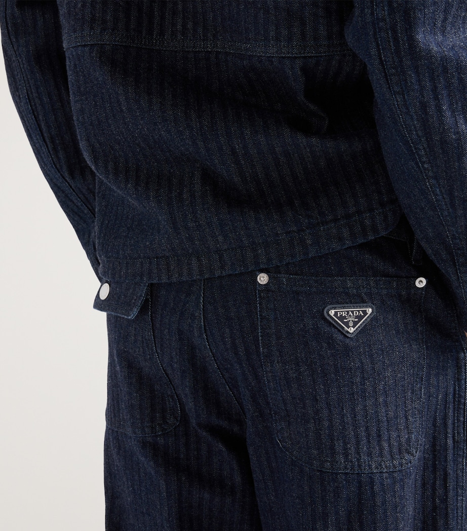 Chevron Wide-Leg Jeans F0008 Image 3