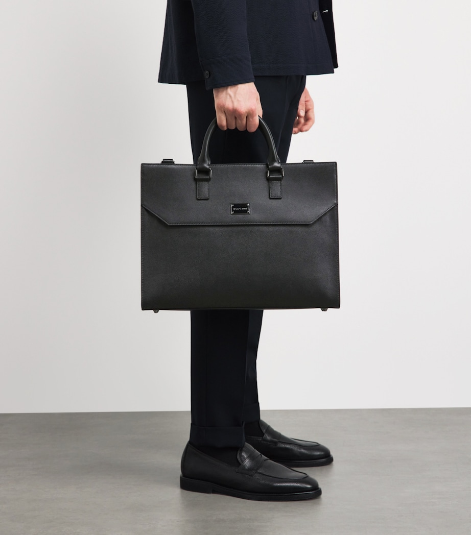 Emporio Armani Leather Logo Briefcase Image 4