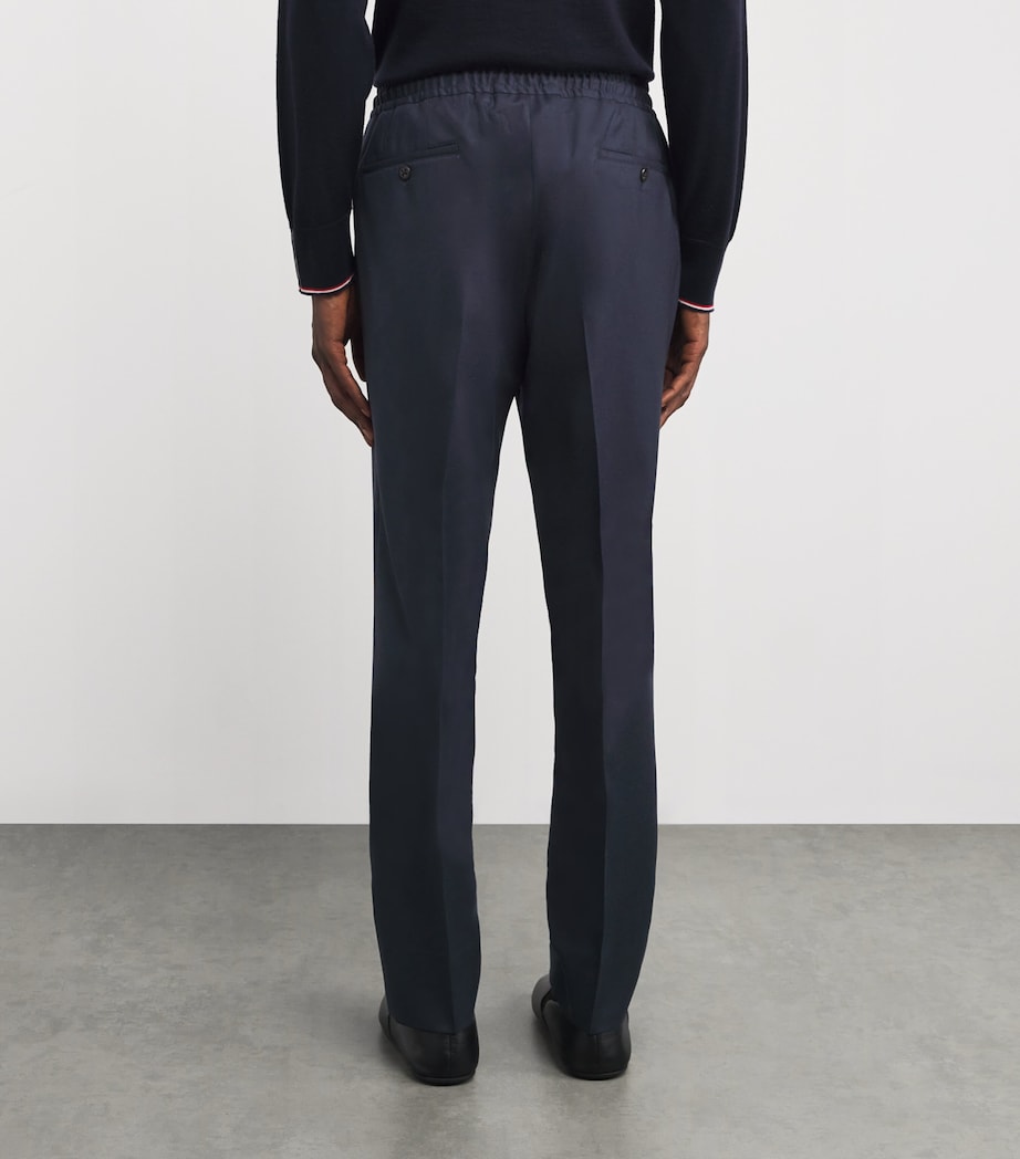 Wool Drawstring Trousers 010 BLUE MELANGE Image 4