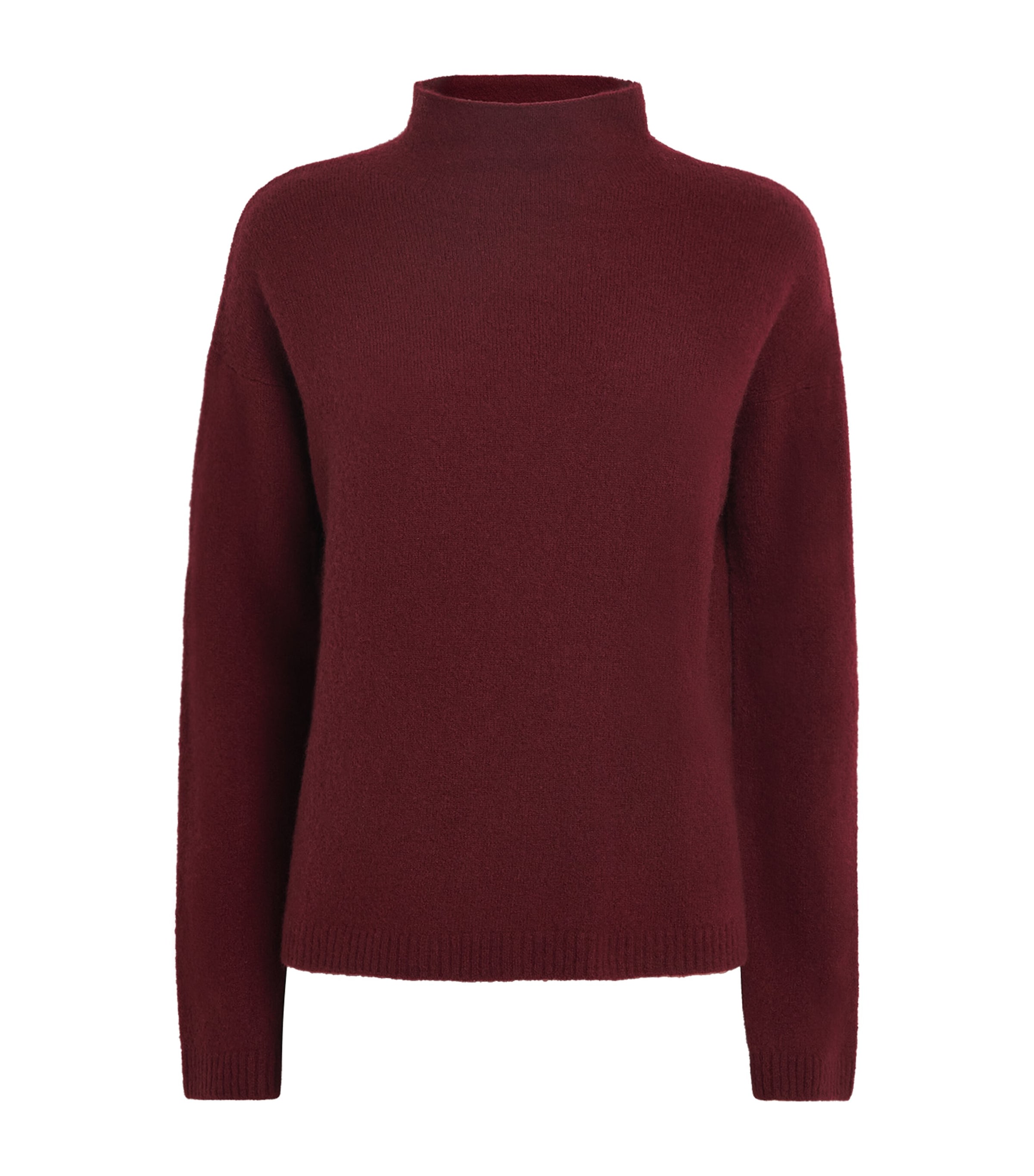 Max Mara Cashmere-blend High-neck Sweater In Burgundy