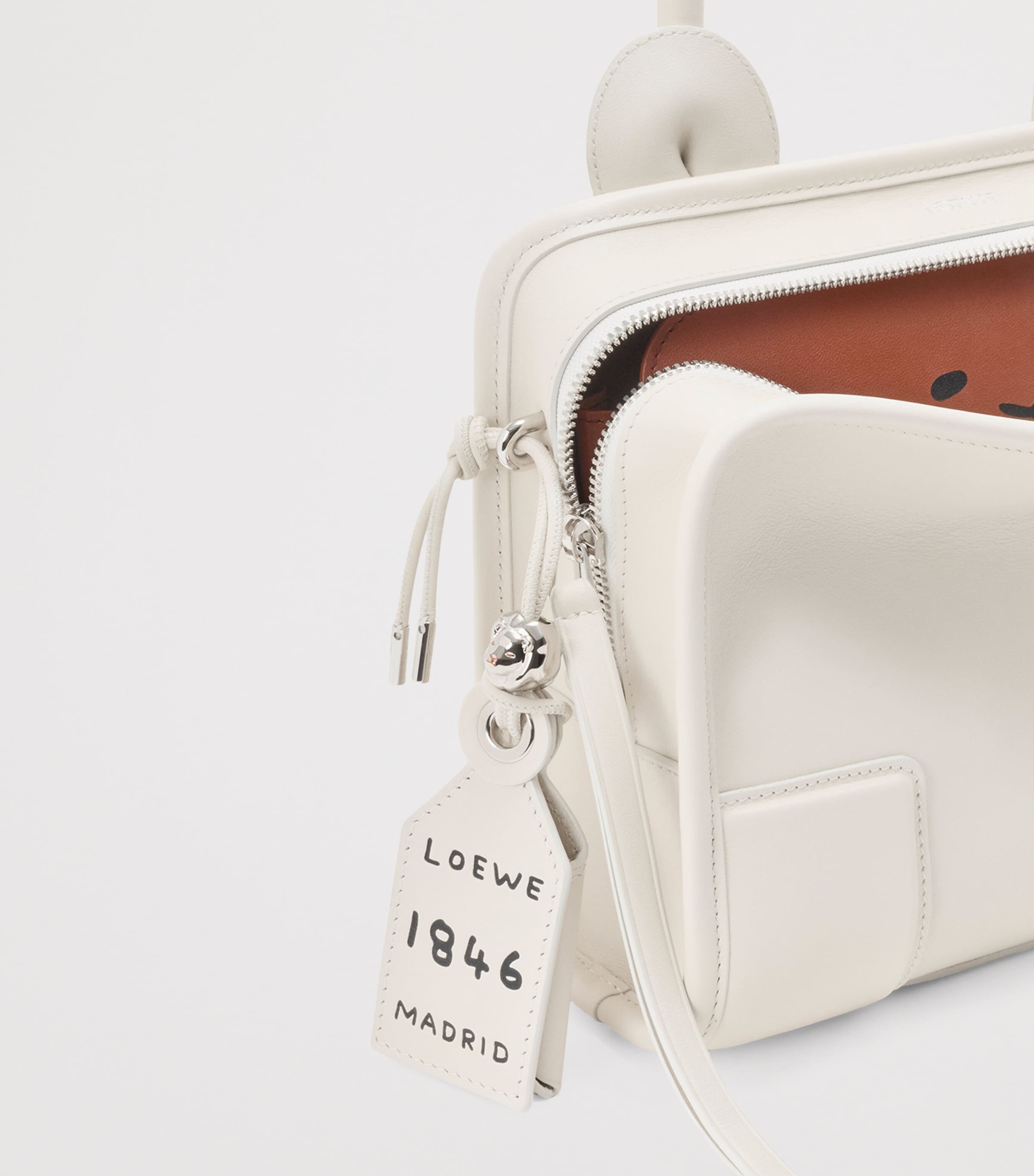 LOEWE White Small Leather Amazona 180 Top-Handle Bag | Harrods US