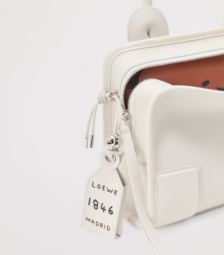 LOEWE Small Leather Amazona 180 Top-Handle Bag Soft White Image 13