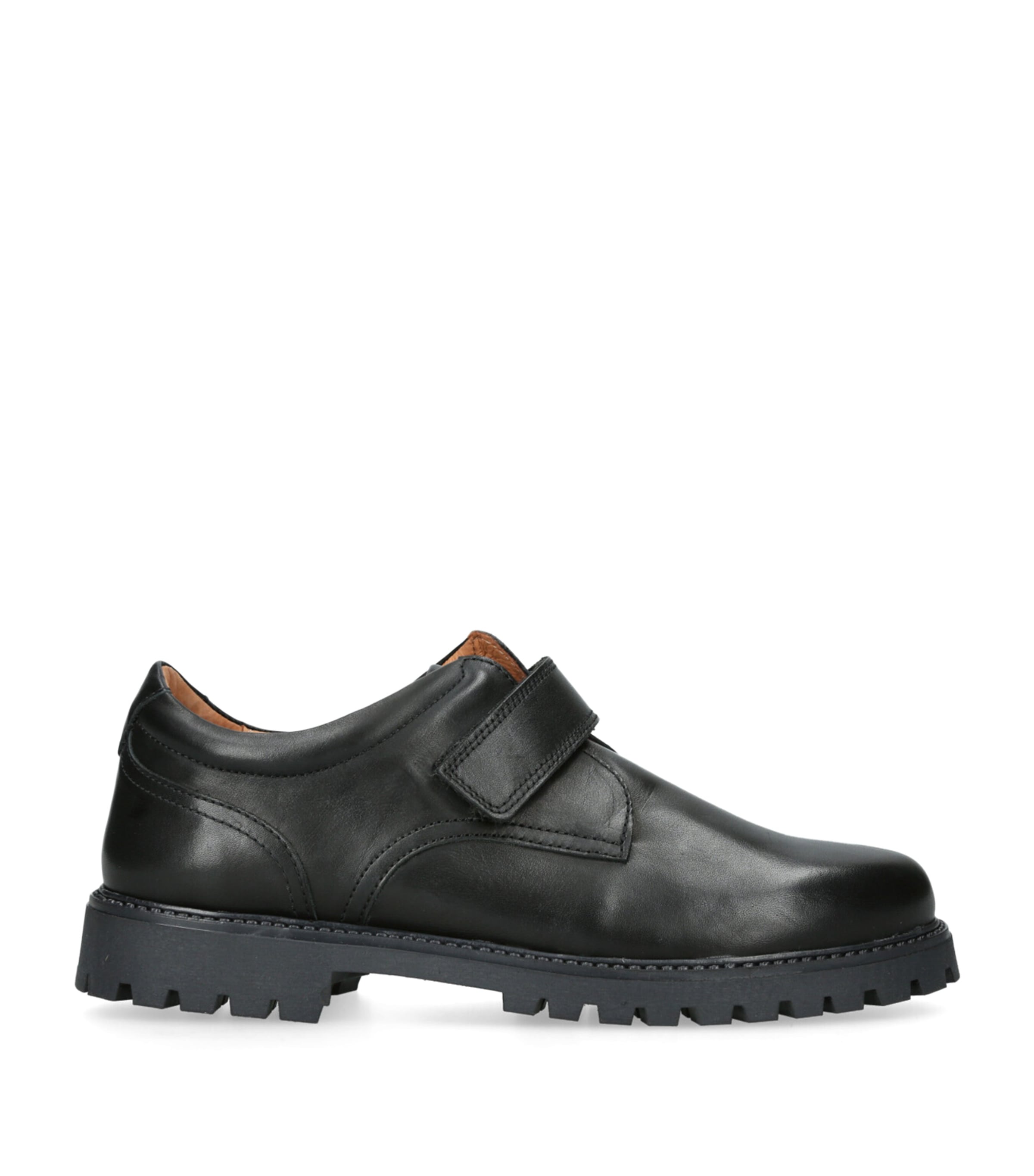 Shop Papouelli Leather Harry School Shoes In Black