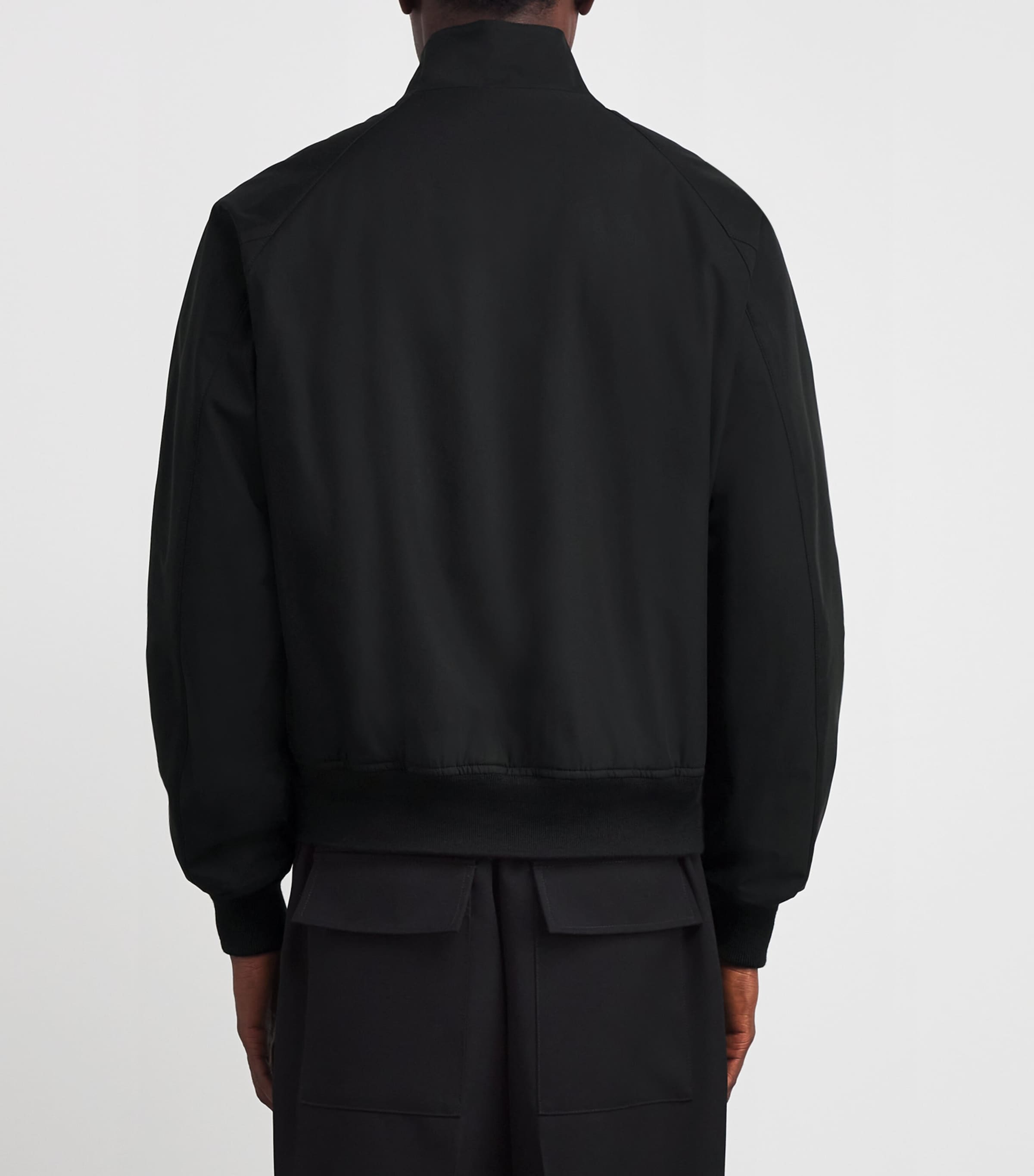 Ralph Lauren Purple Label Mens Silk Saunders Bomber Jacket Polo Black Image 4