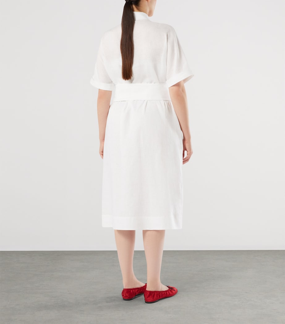 Marina Rinaldi | Woman - Linen shirt dress - Optical White - Size 23 Marina Rinaldi | Woman - Linen shirt dress - Optical White - Size 23