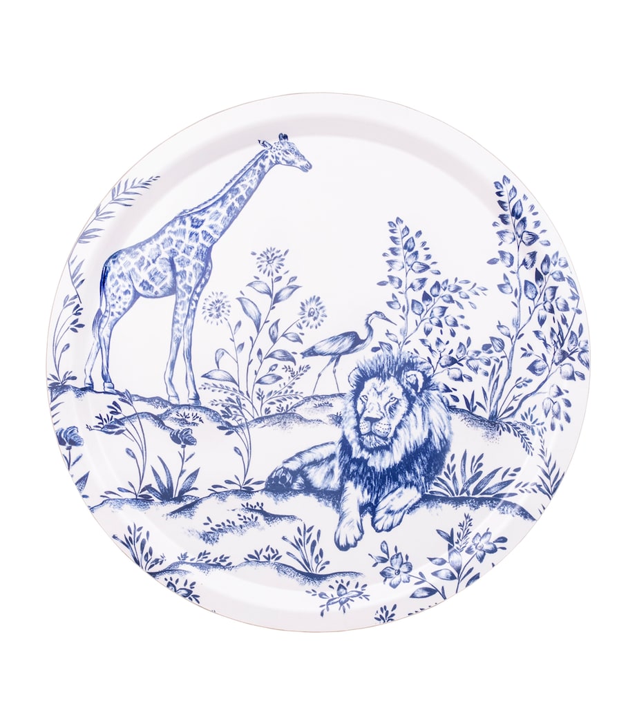x Nina Campbell Serengeti Tray (39cm) BLUE & WHITE Image 1