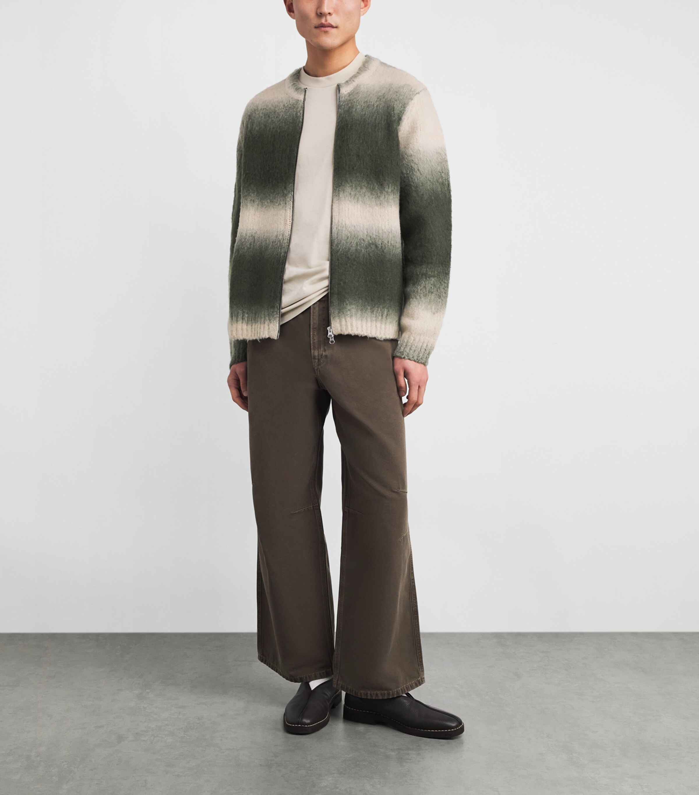 Samsøe Samsøe Mens Wool-Blend Safabio Zip Cardigan Ombre Gray St. Image 2