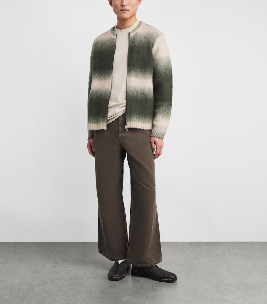 Samsøe Samsøe Mens Wool-Blend Safabio Zip Cardigan Ombre Gray St. Image 2