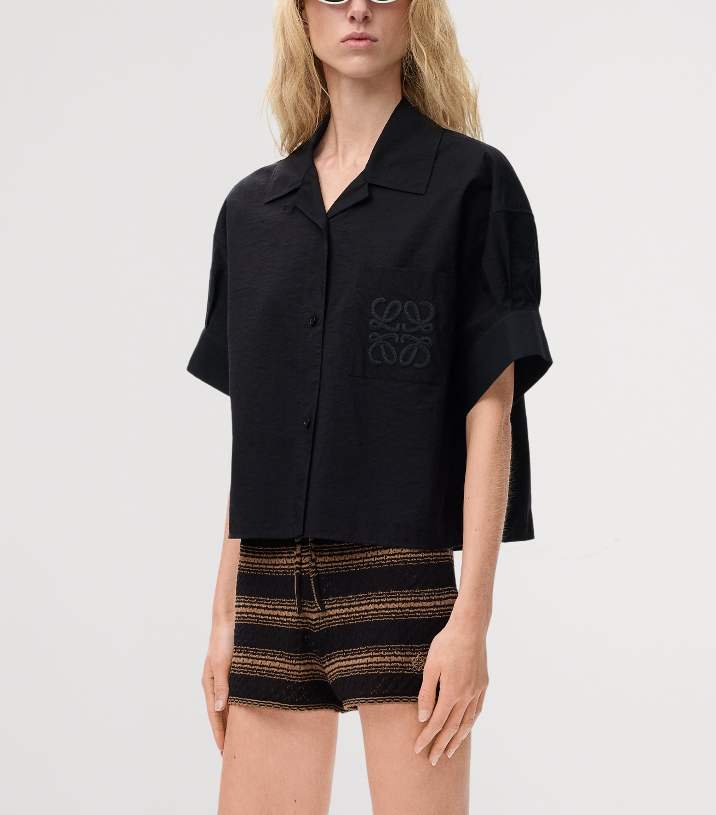 LOEWE Black x Paula's Ibiza Anagram Short-Sleeve Shirt | Harrods US