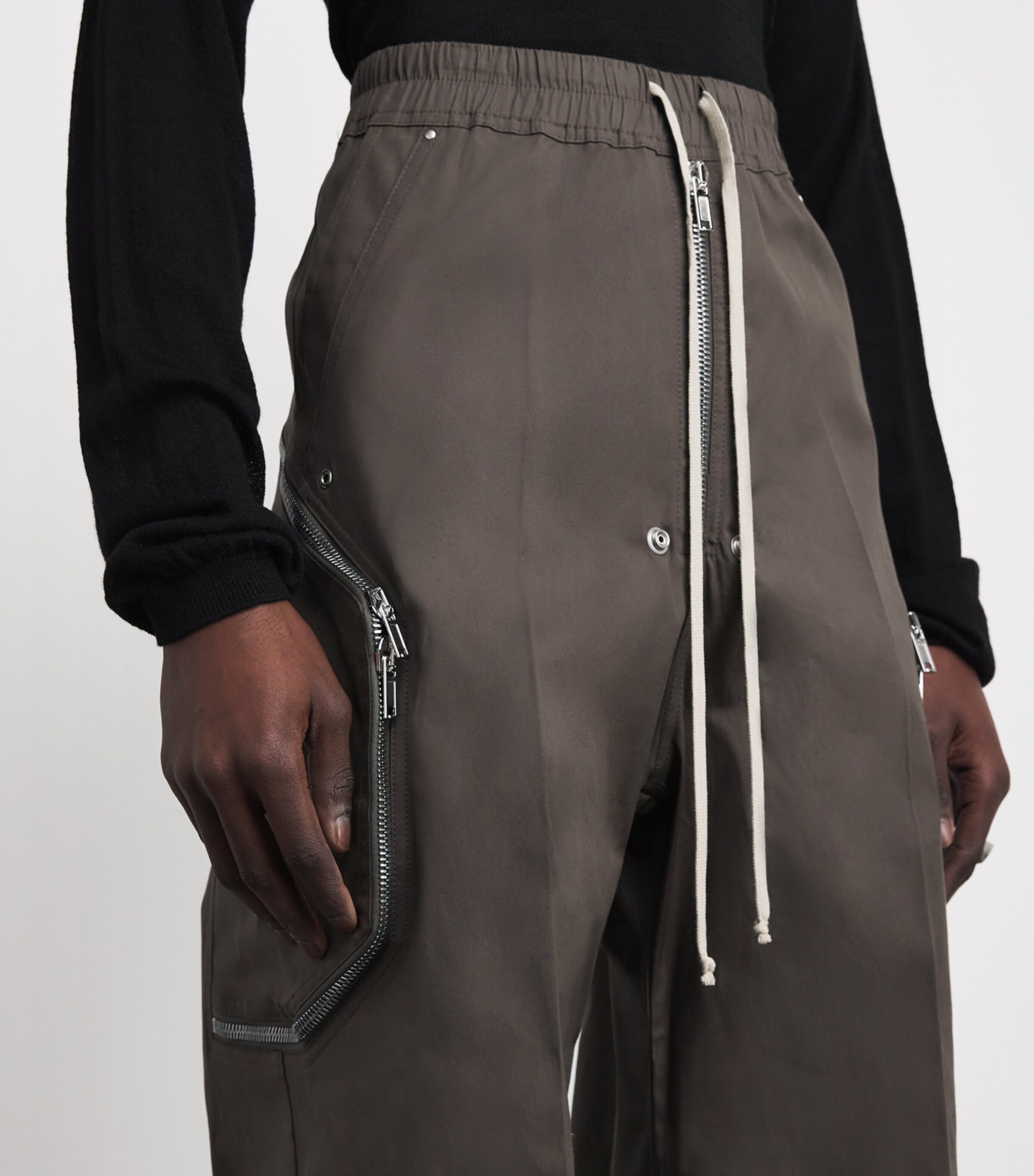 Rick Owens Mens Cotton Heizer Belas Cargo Trousers Dark Dust/ Image 5